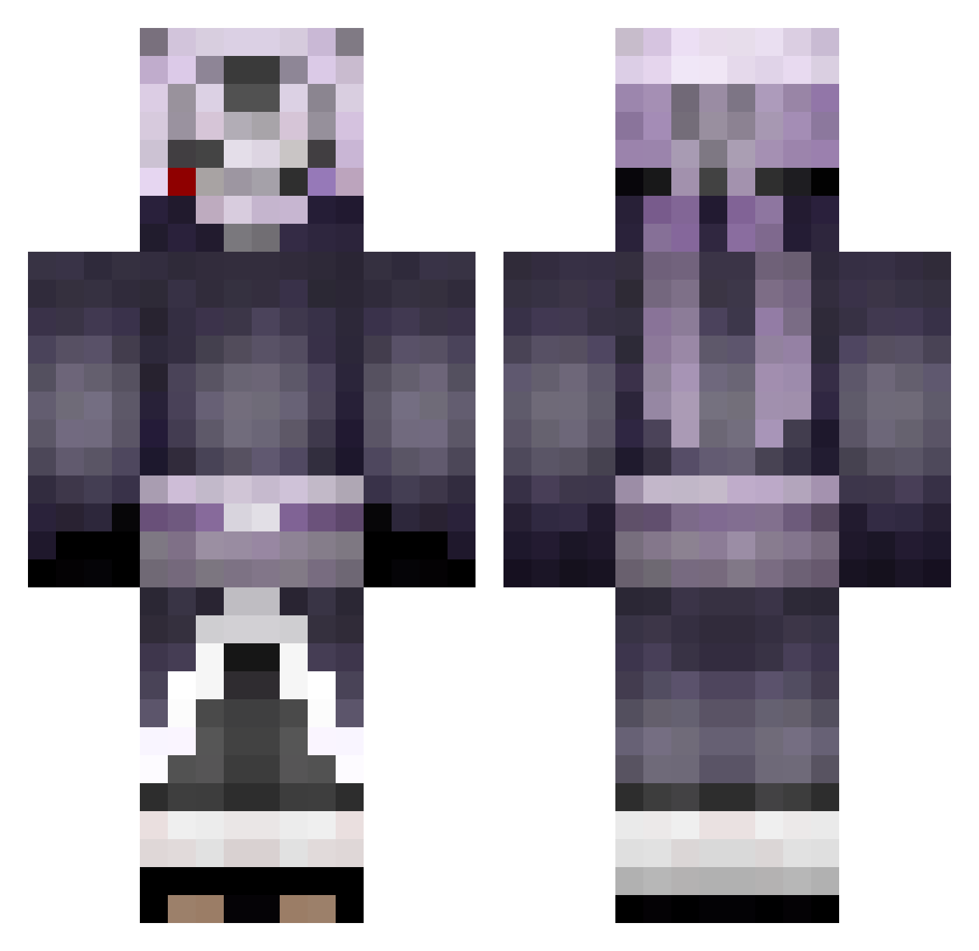 Absorptions Minecraft skin, front and back view