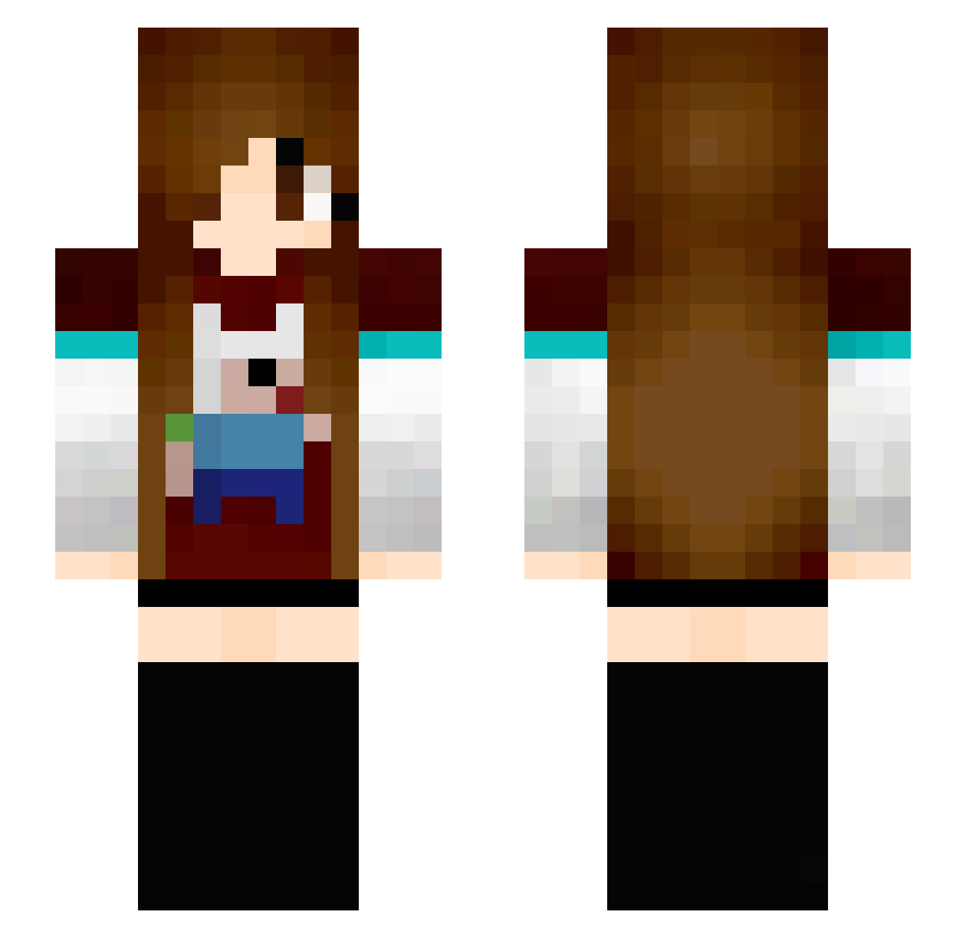 Tzhuraveel Minecraft skin, front and back view