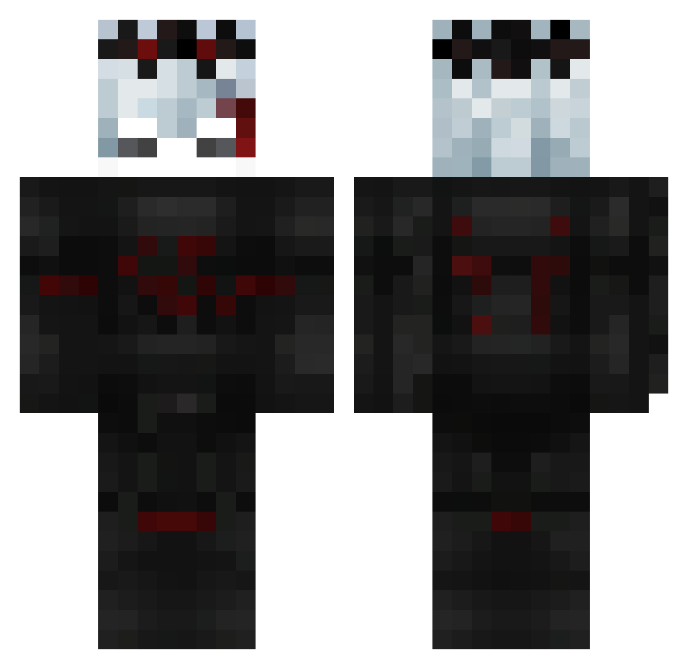 LazzyYT Minecraft skin, front and back view
