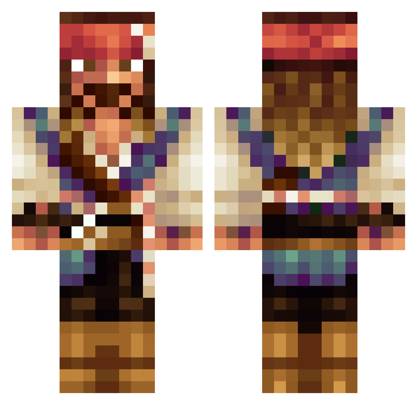 MeowMixHoarder Minecraft skin, front and back view