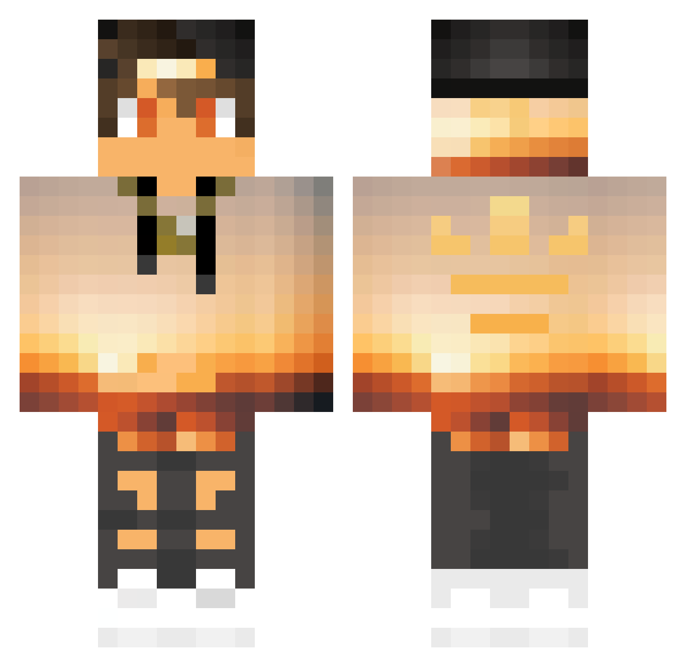 zAzurz Minecraft skin, front and back view