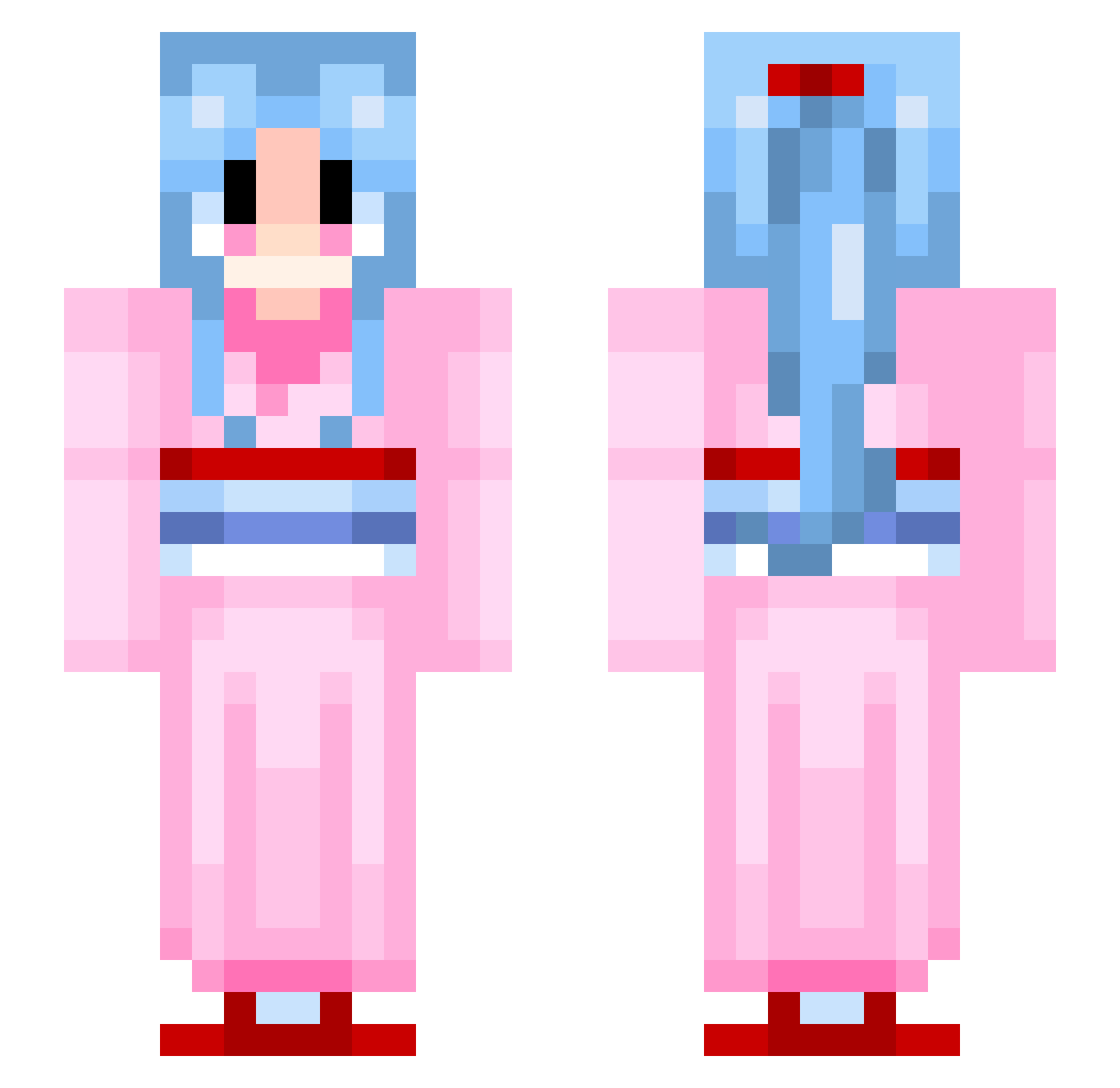 praudaboots Minecraft skin, front and back view