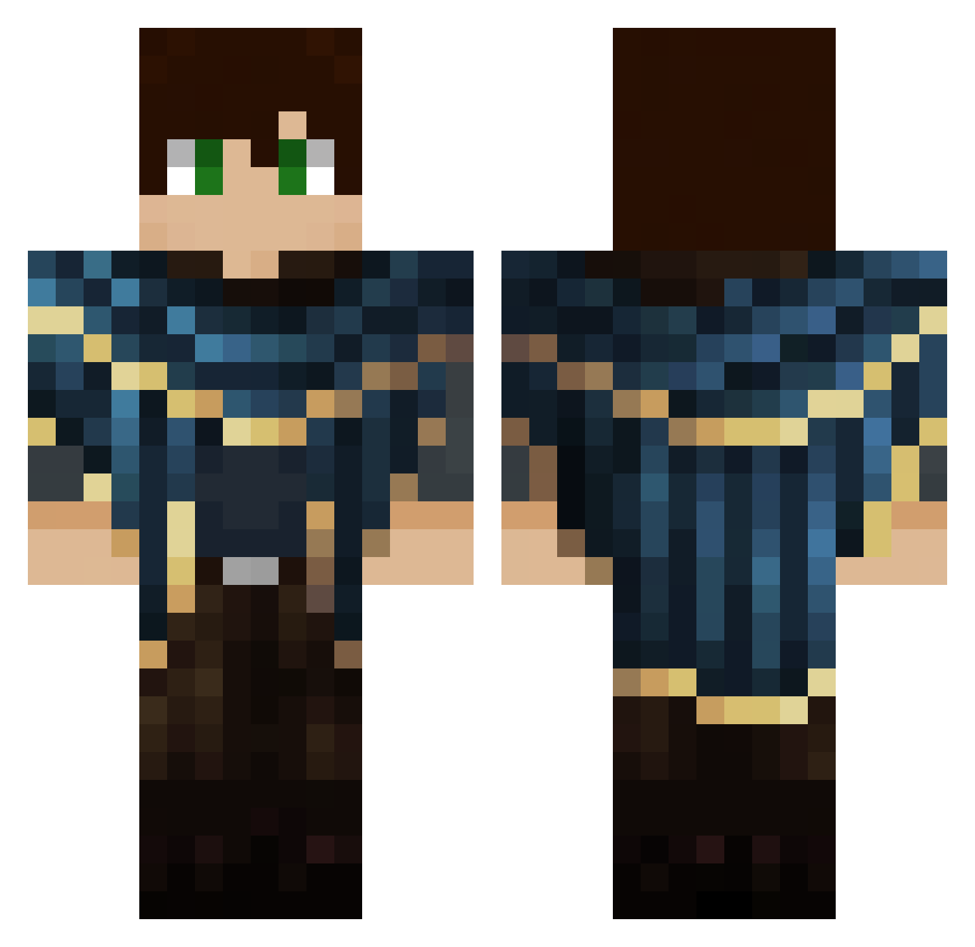 ConsidermeCrunch Minecraft skin, front and back view
