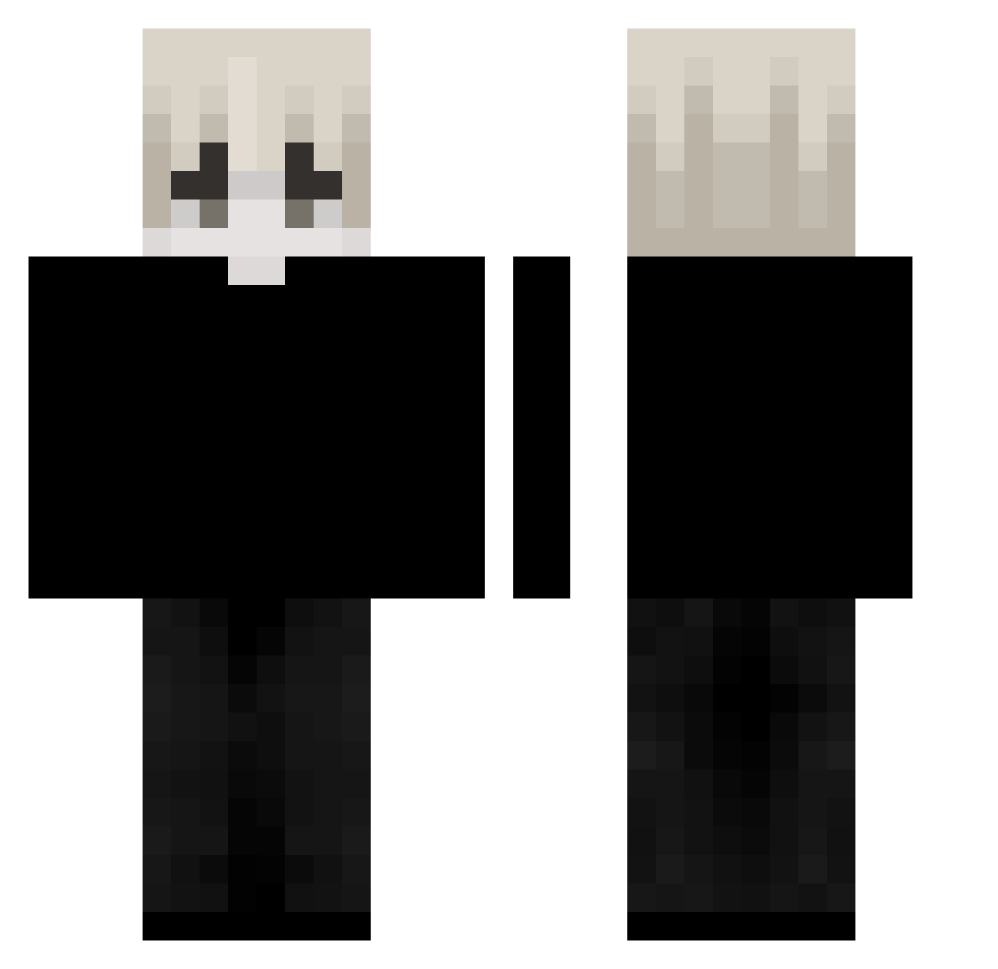 ItzRealSkaal Minecraft skin, front and back view
