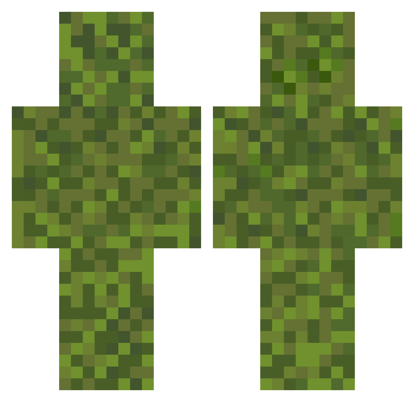 DroppedbySam Minecraft skin, front and back view