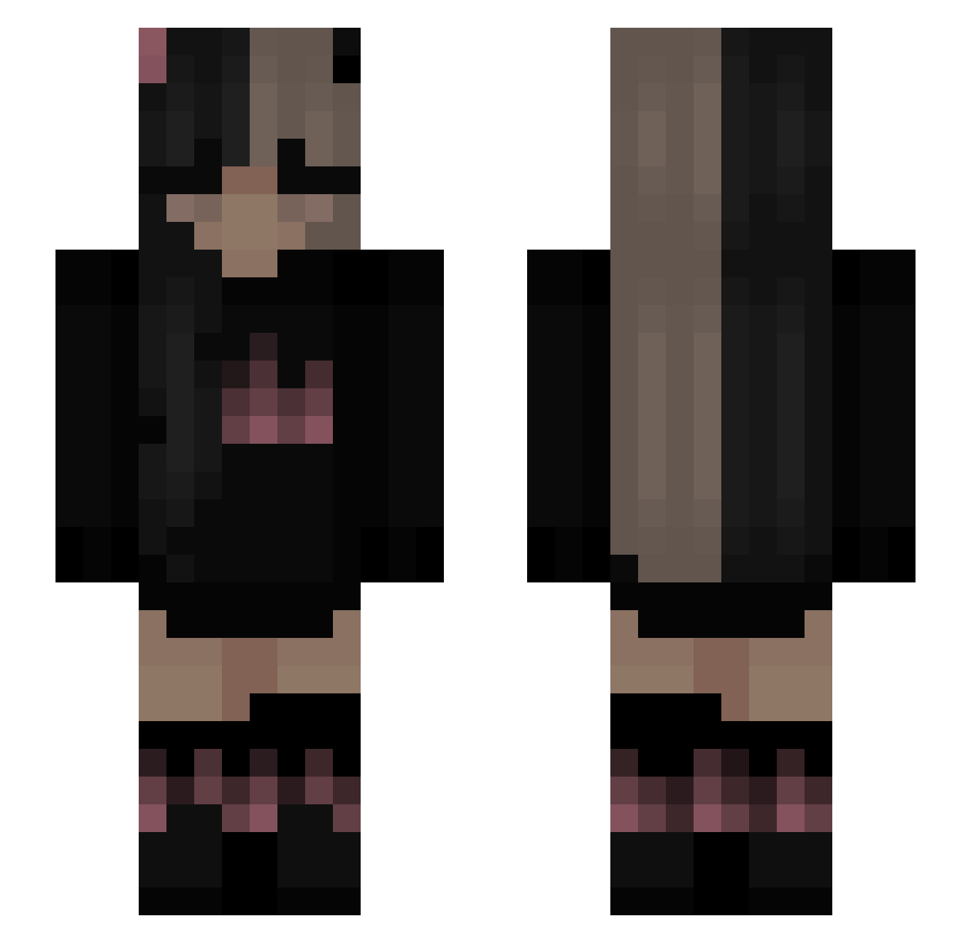 Yaodou Minecraft skin, front and back view