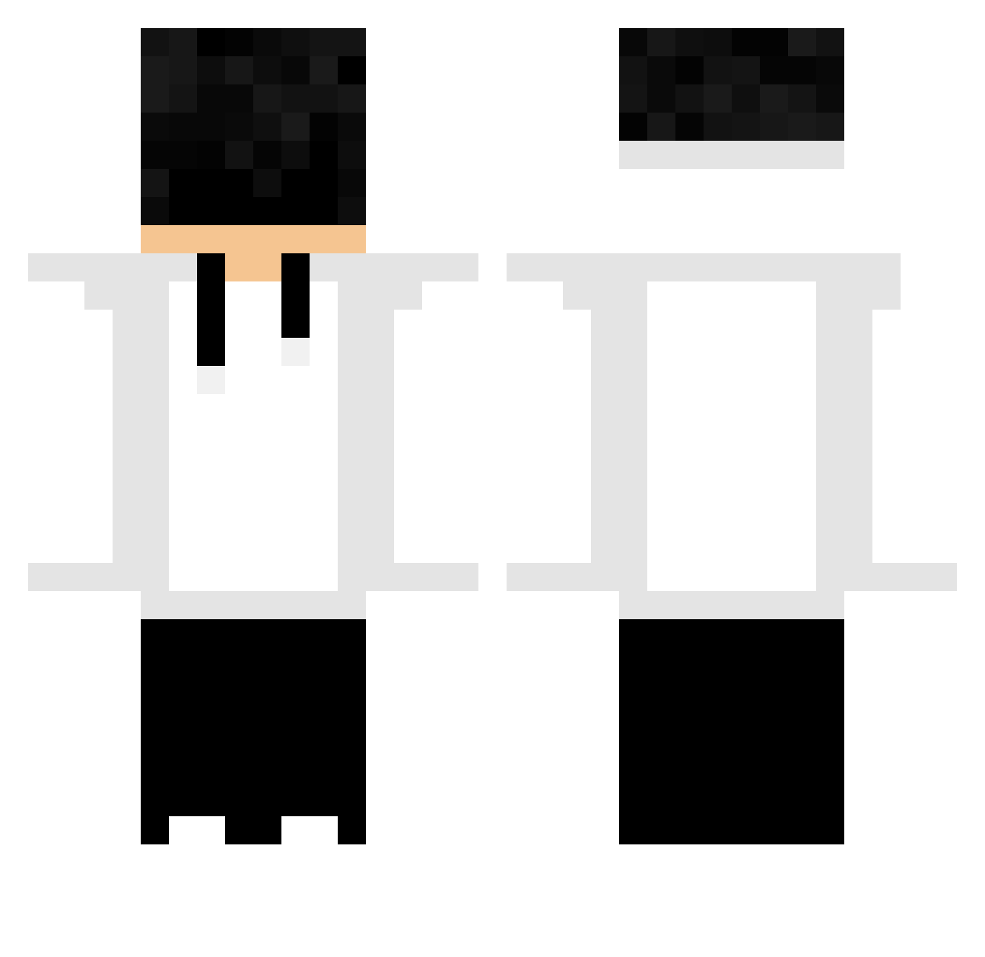 Snowylolzz Minecraft skin, front and back view