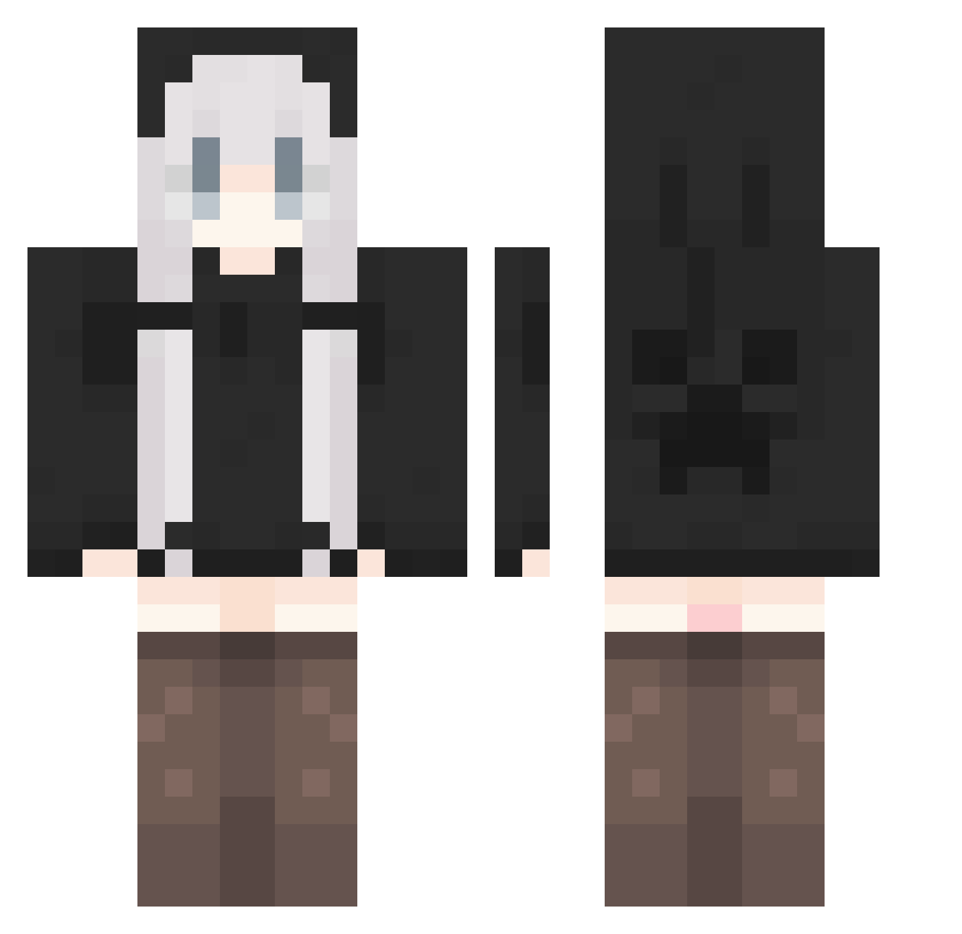 Whzdtm Minecraft skin, front and back view