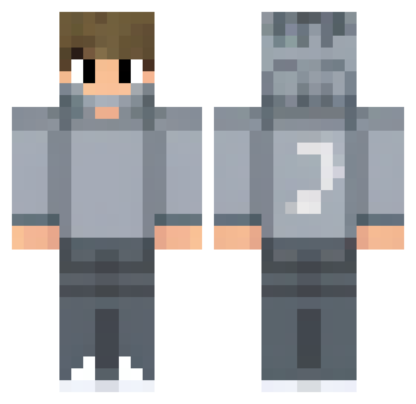 Vikzior Minecraft skin, front and back view