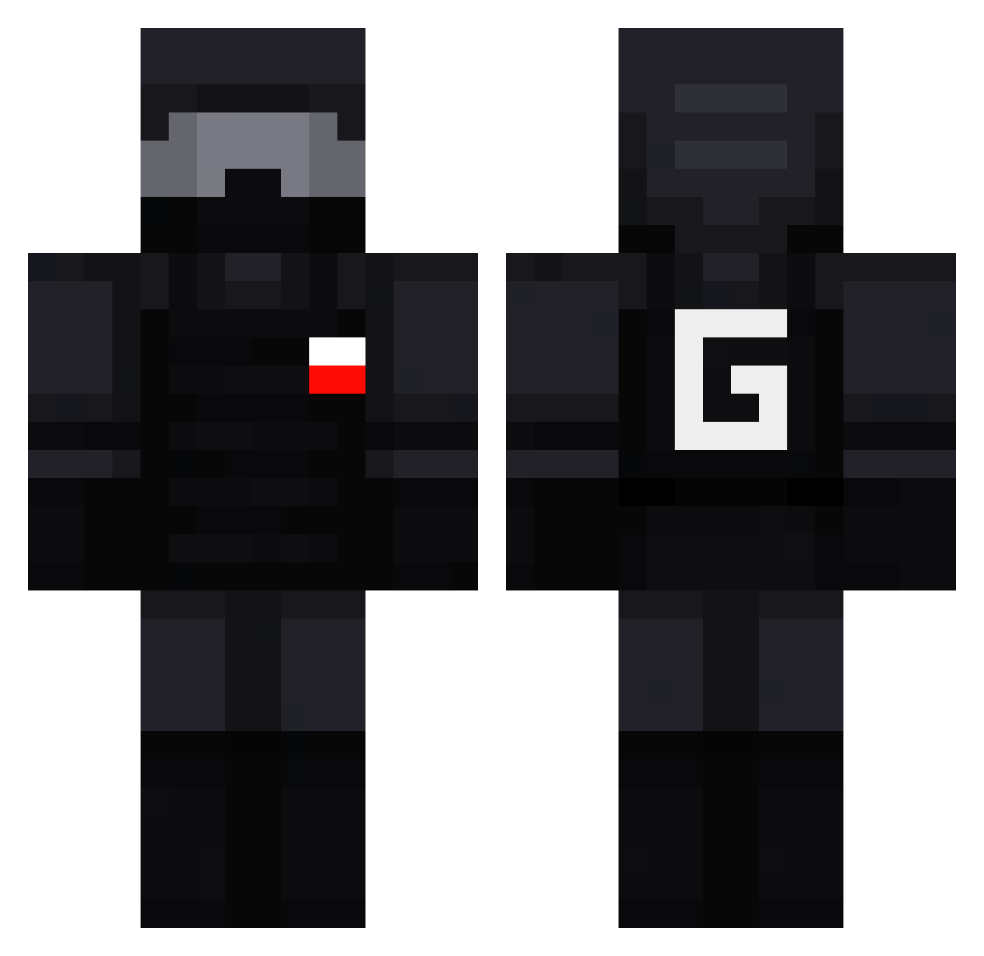GamerSzymon Minecraft skin, front and back view