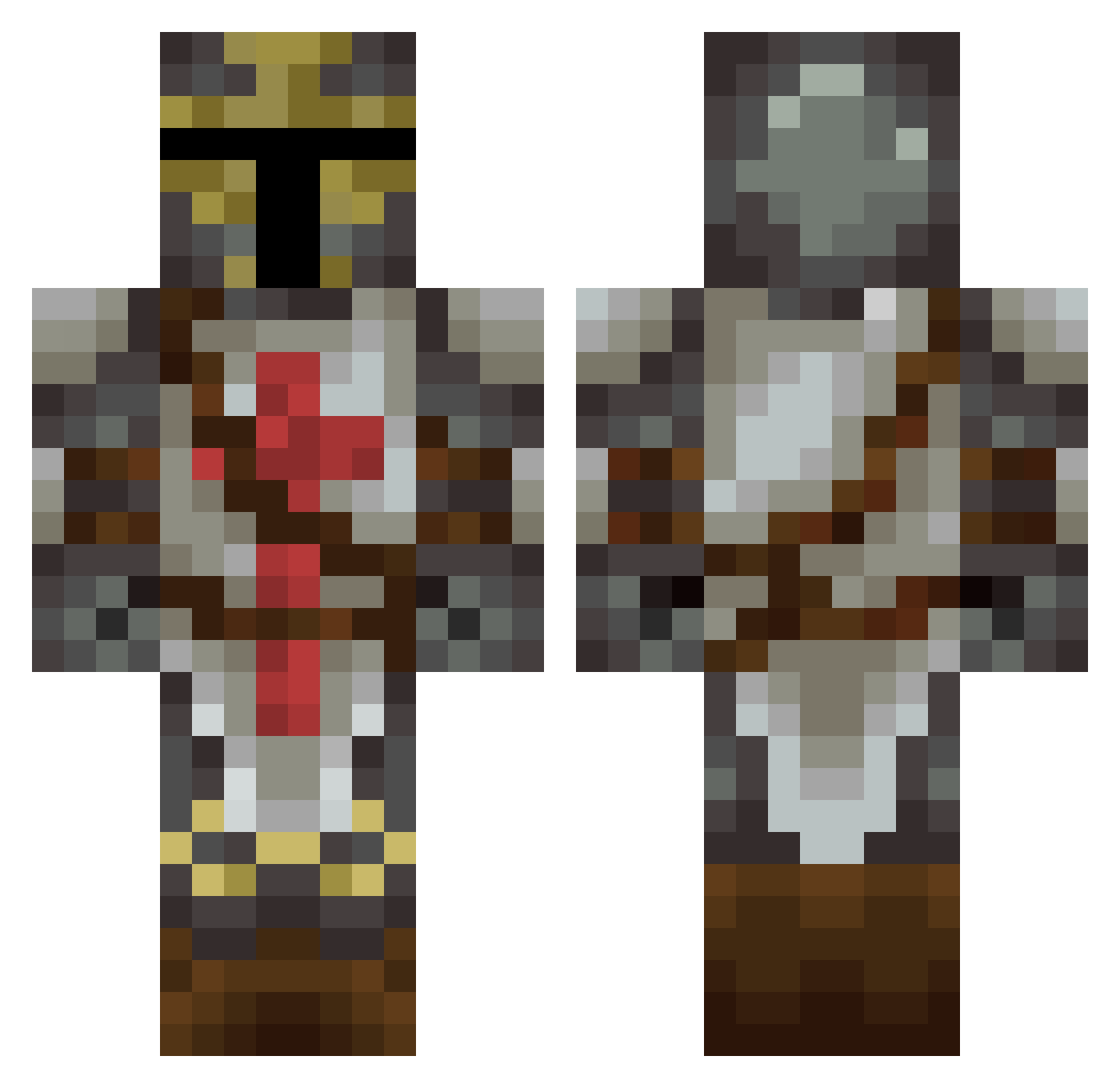 Yashu_e Minecraft skin, front and back view