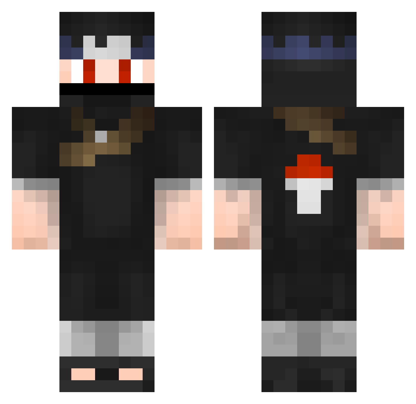 Shesui Minecraft skin, front and back view