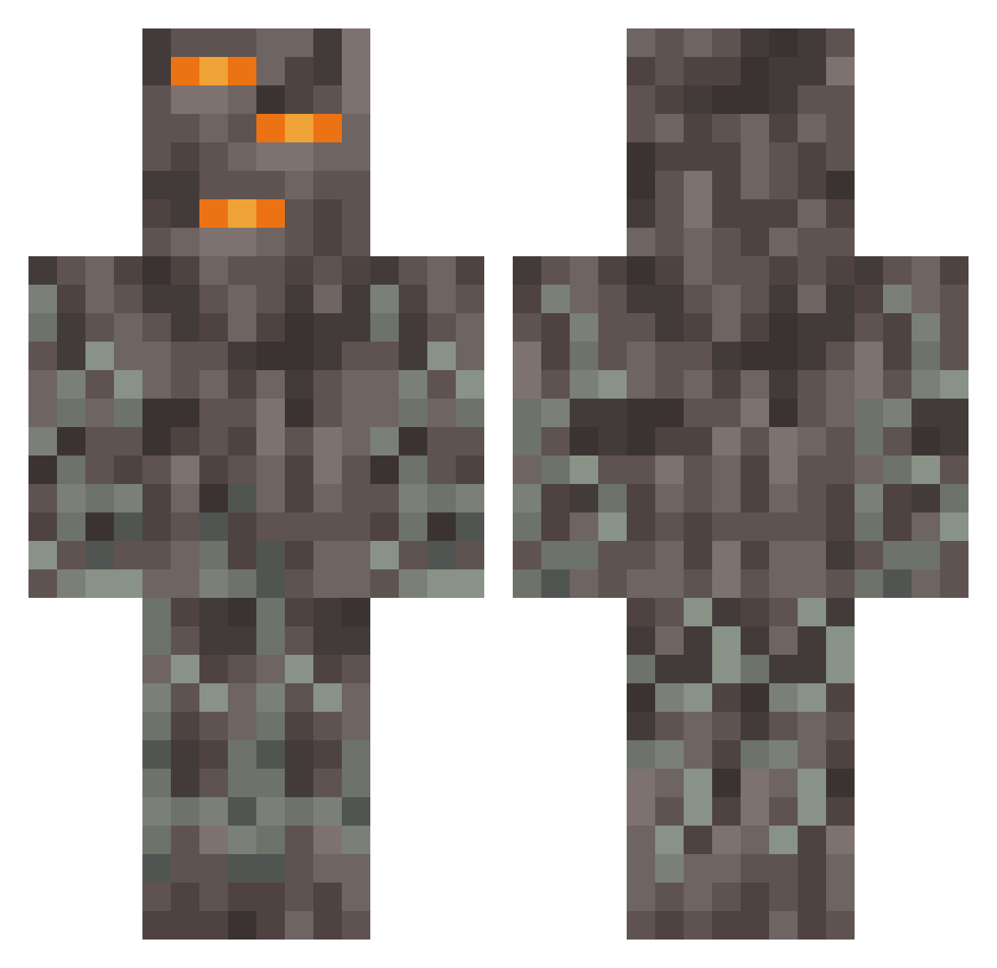 MoXSmer Minecraft skin, front and back view