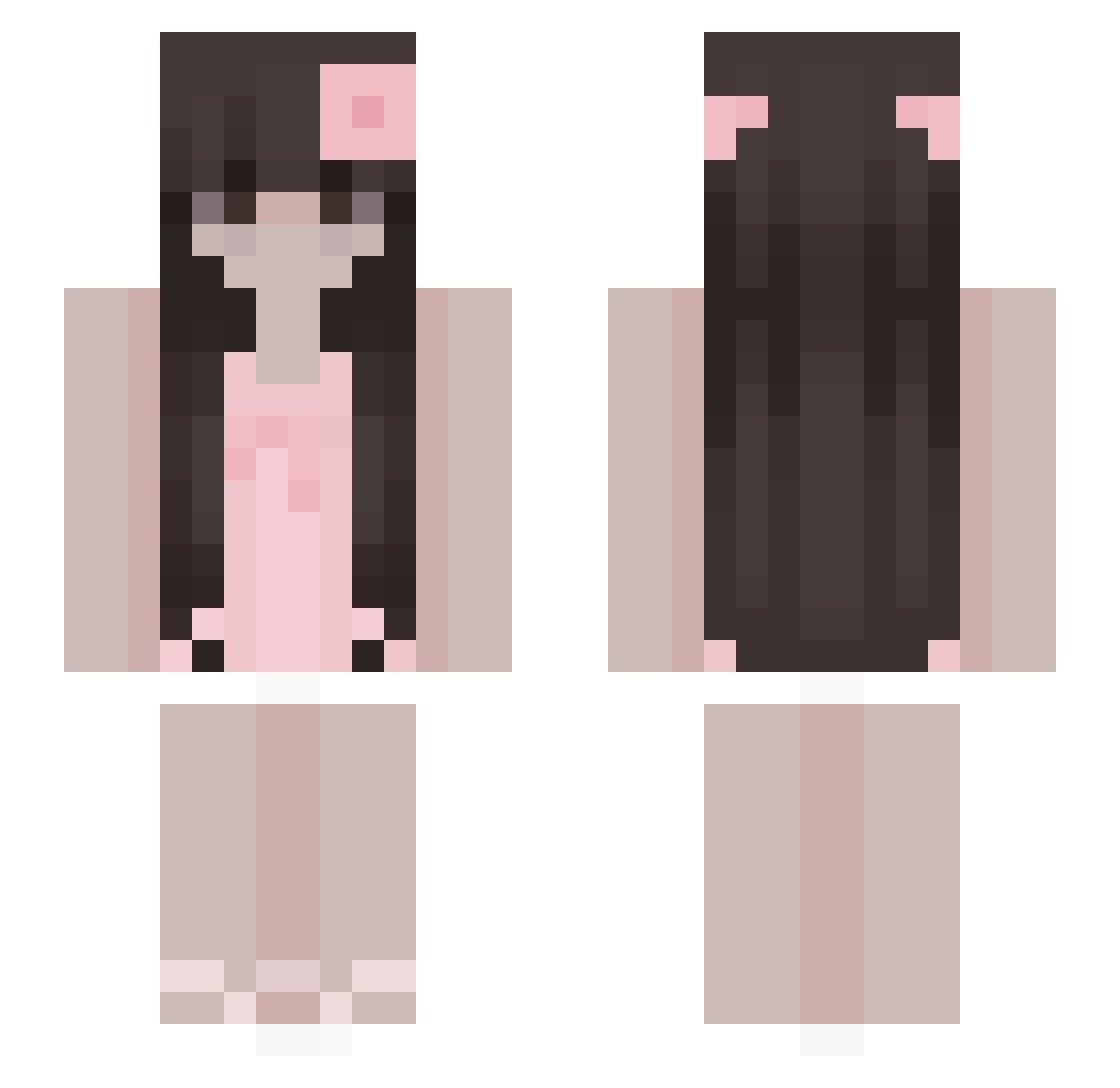 notlumii Minecraft skin, front and back view