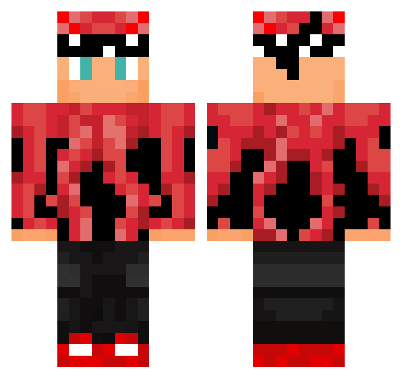 Fabiopollo04 Minecraft skin, front and back view