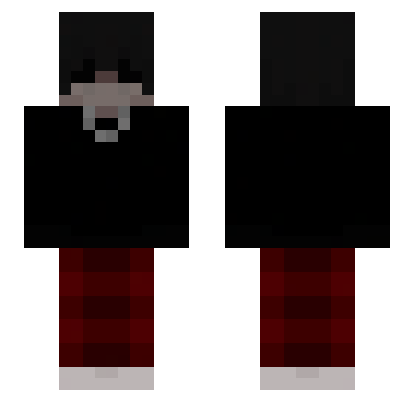 Zakoh Minecraft skin, front and back view