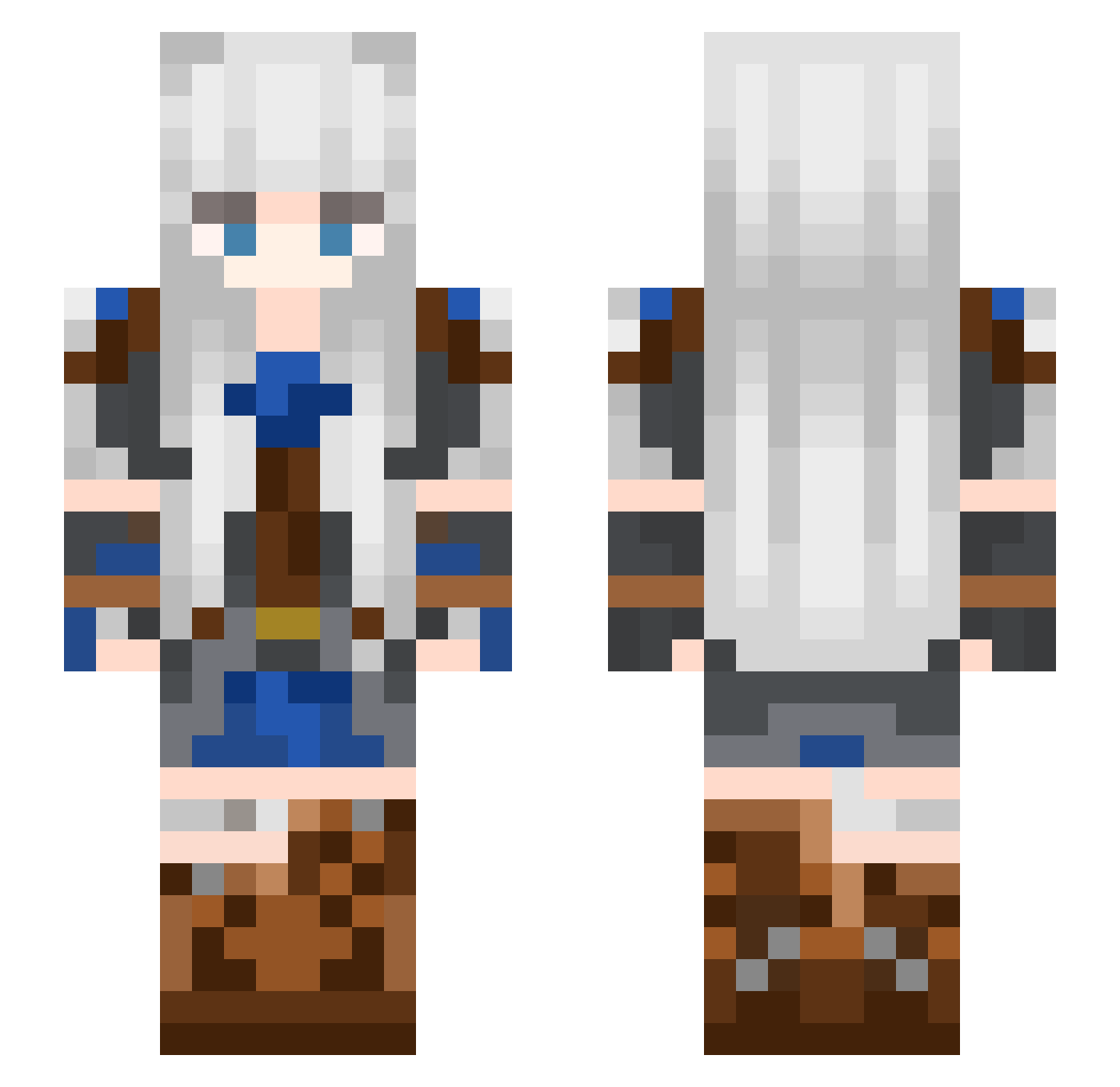 huskipuppy Minecraft skin, front and back view