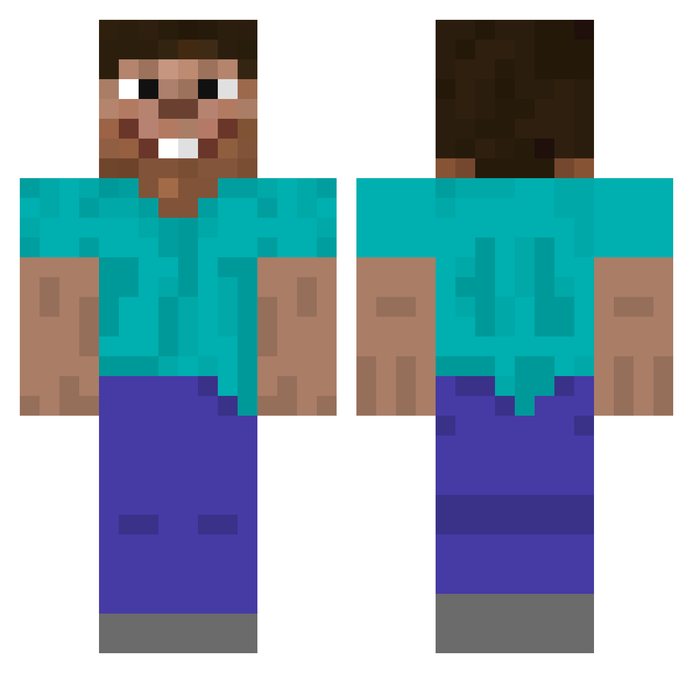 redrocketnz8 Minecraft skin, front and back view