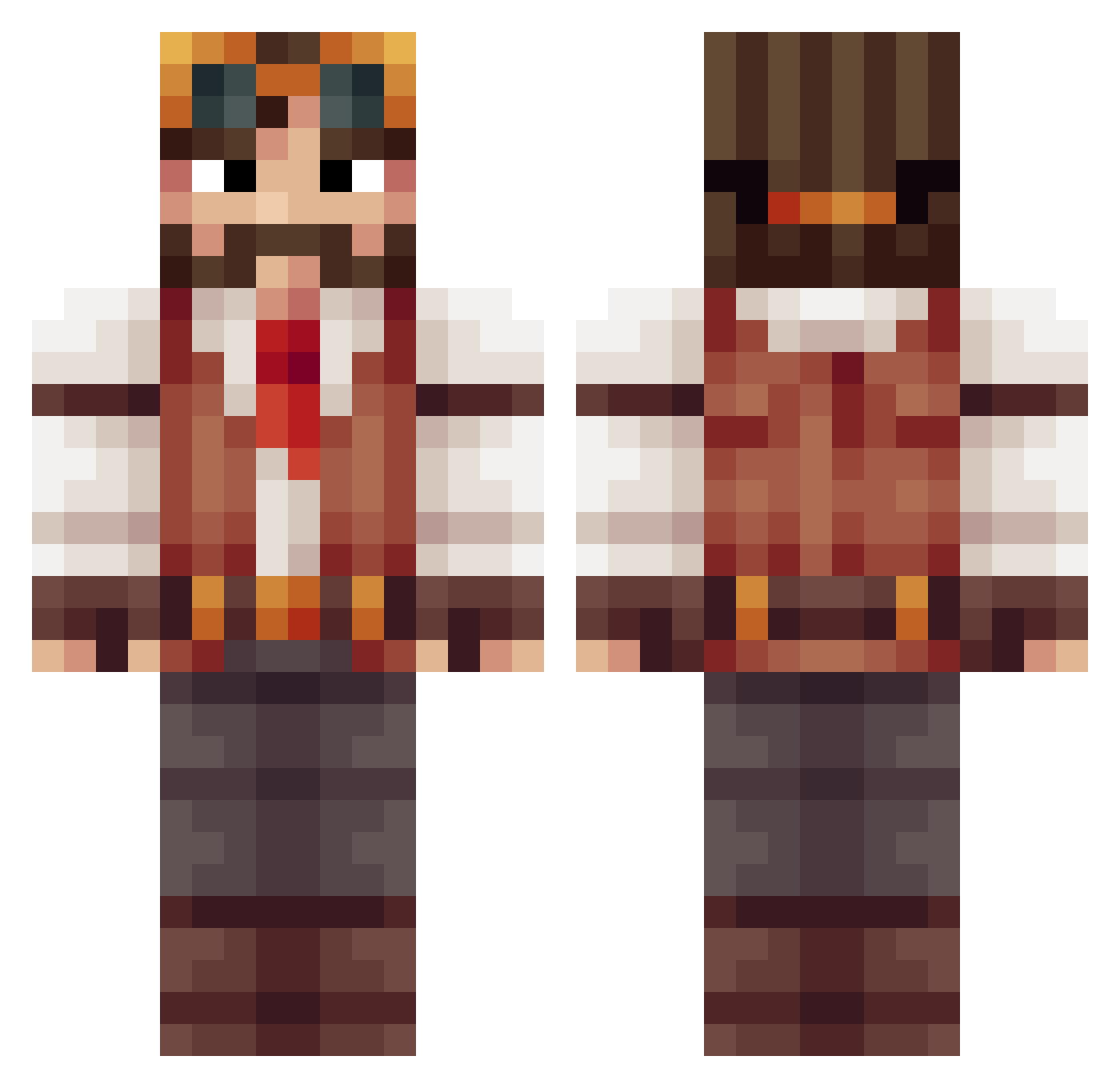 DziadekNyasashi Minecraft skin, front and back view