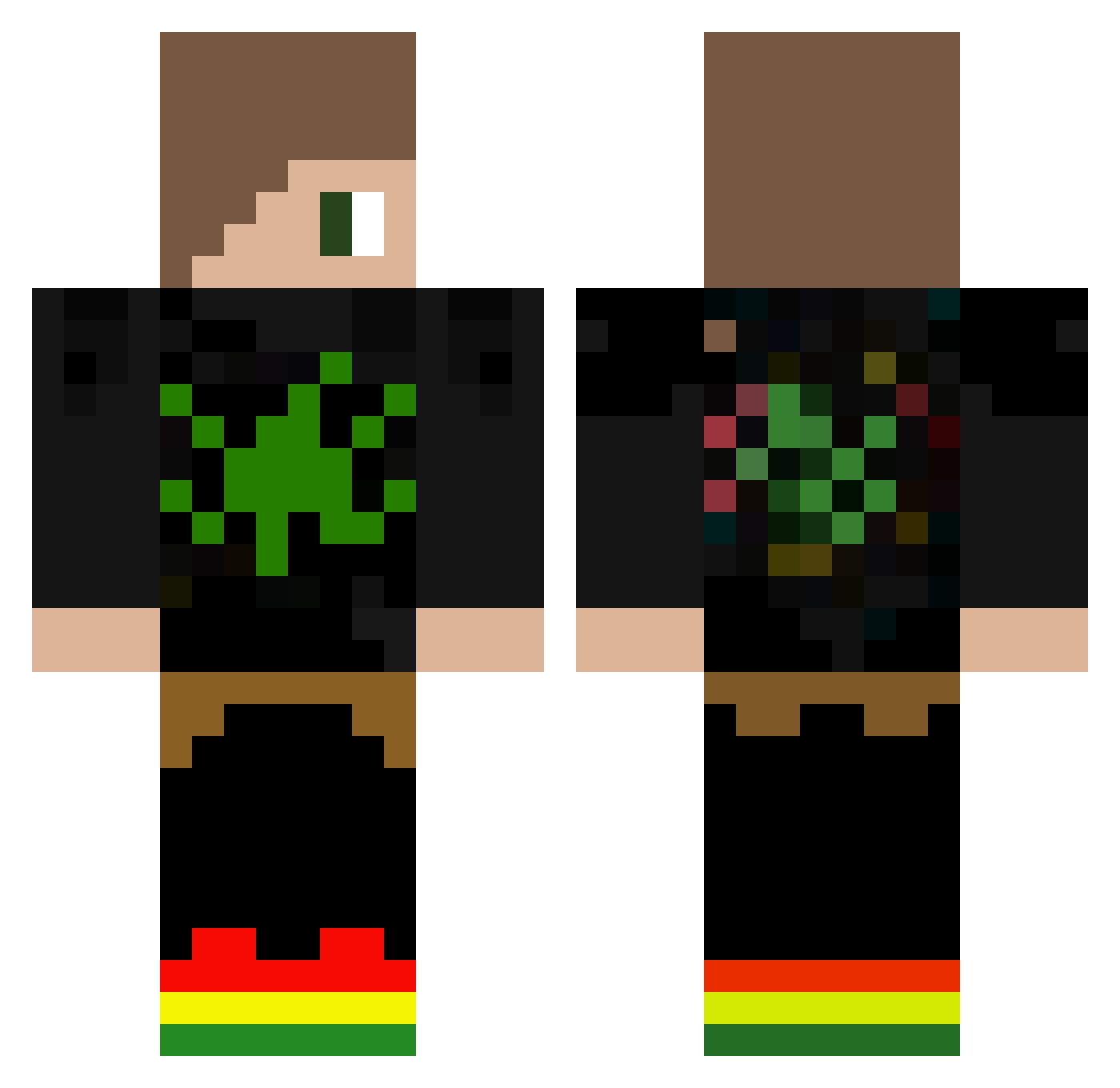dehydrogenase Minecraft skin, front and back view