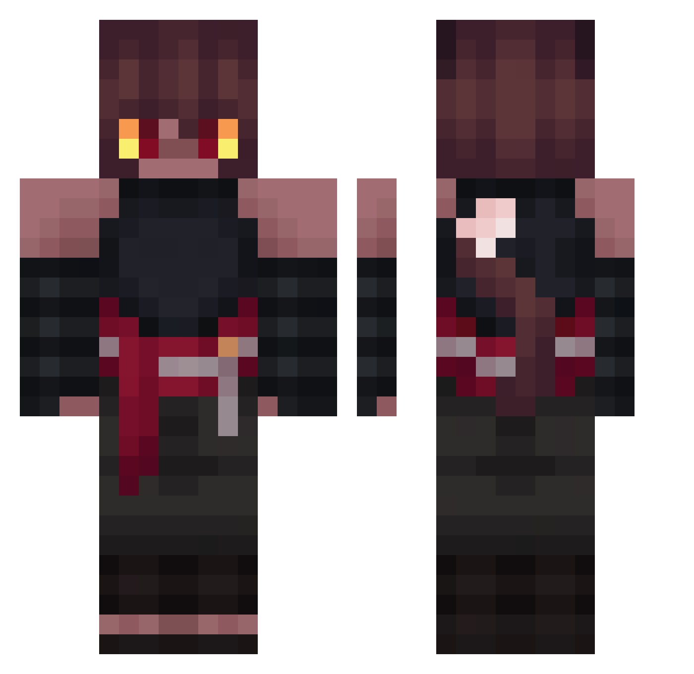 _Valiant_Heart_ Minecraft skin, front and back view