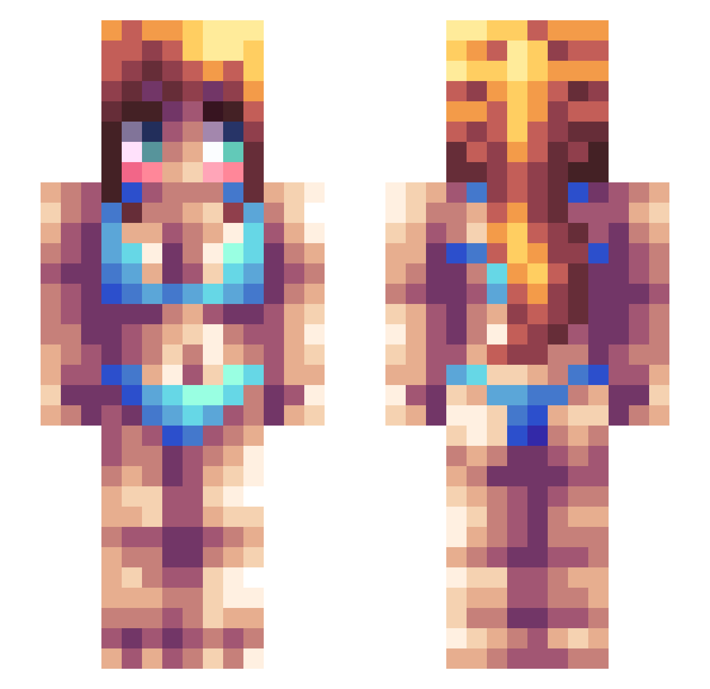Hungster__ Minecraft skin, front and back view