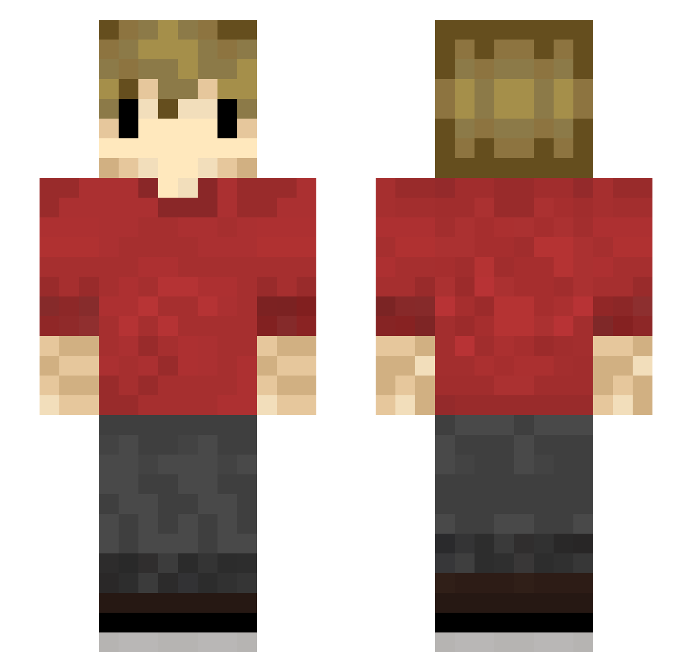 Grian Minecraft skin, front and back view