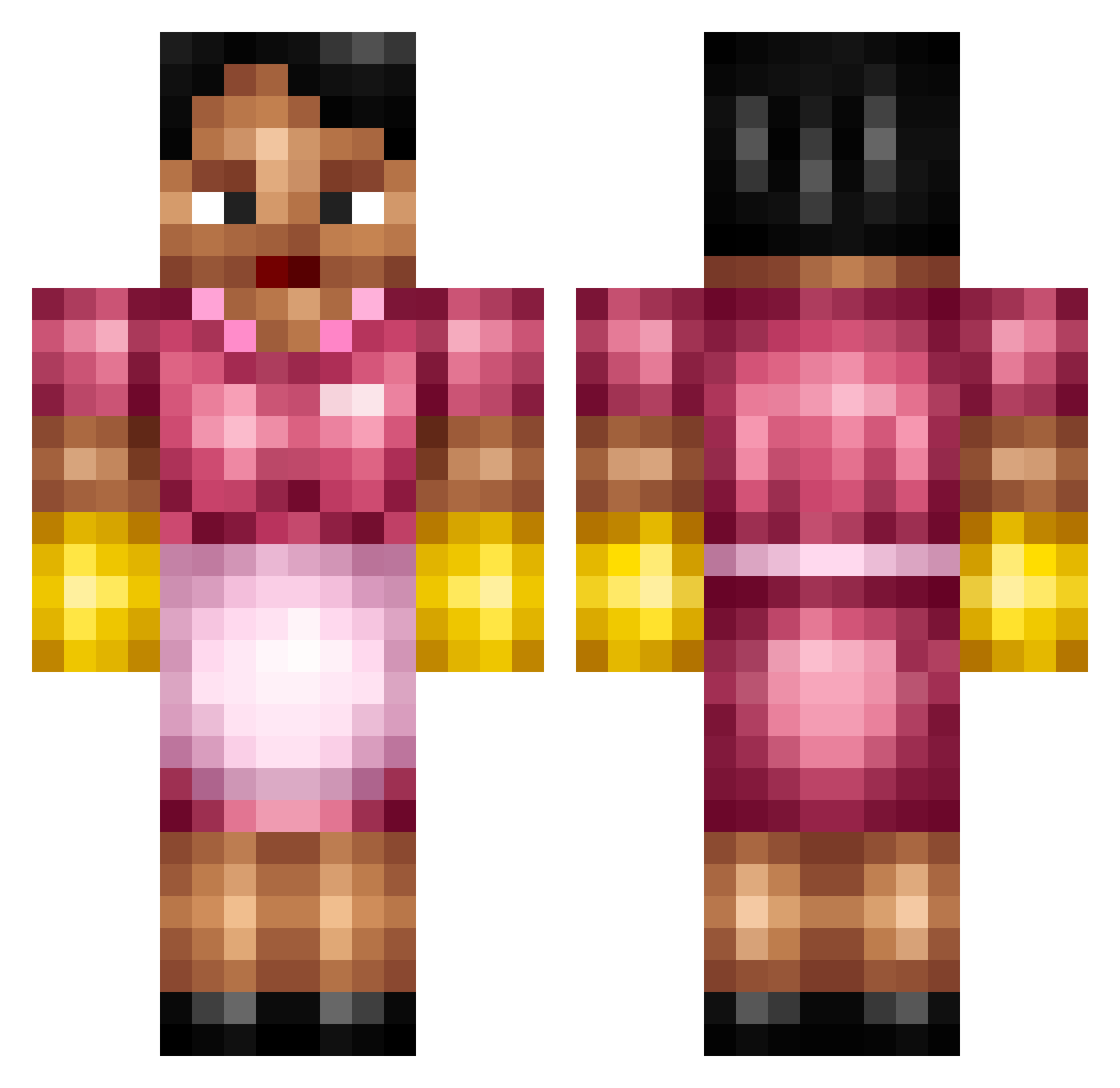 Consuela Minecraft skin, front and back view