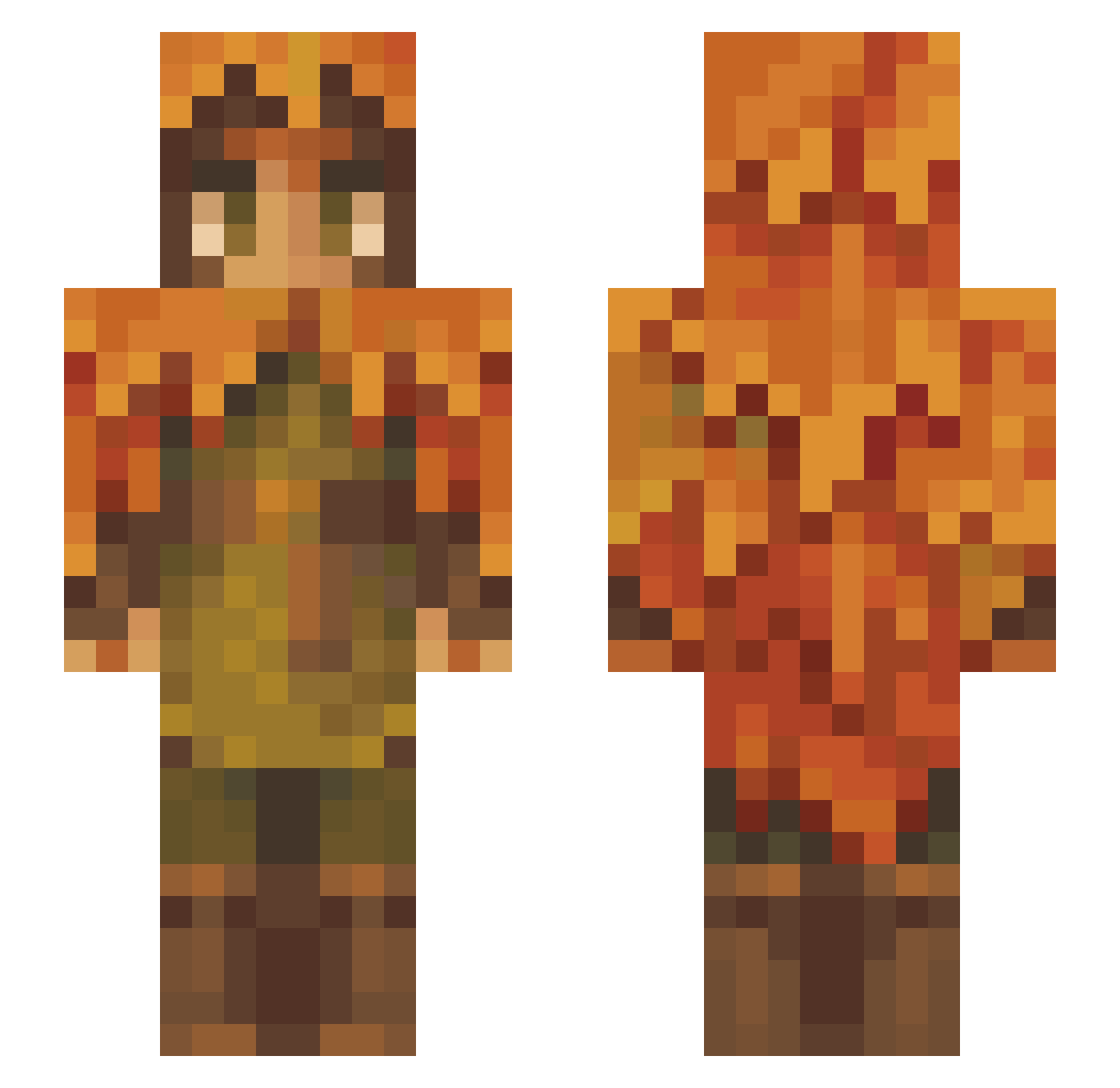 DrNightheaven Minecraft skin, front and back view