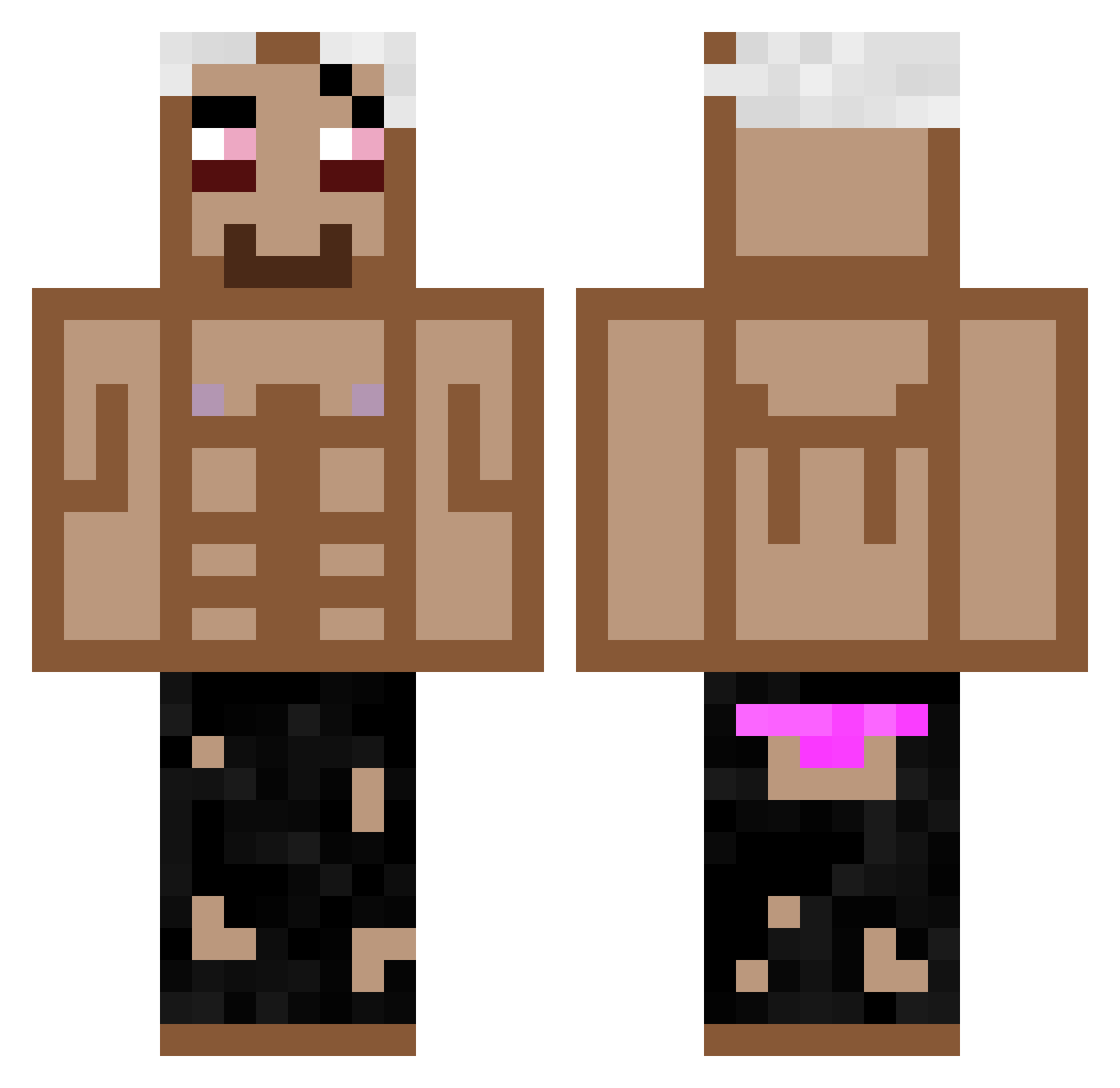 Tudozaurus Minecraft skin, front and back view