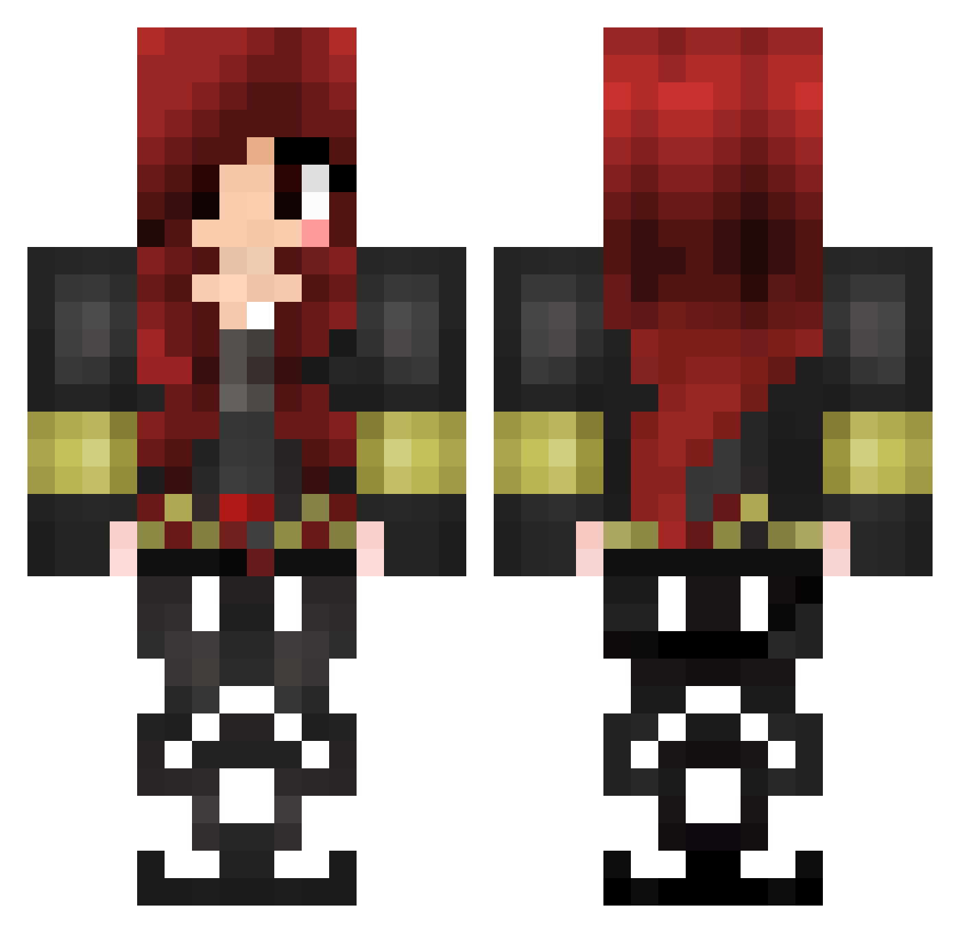 Bella77_ Minecraft skin, front and back view