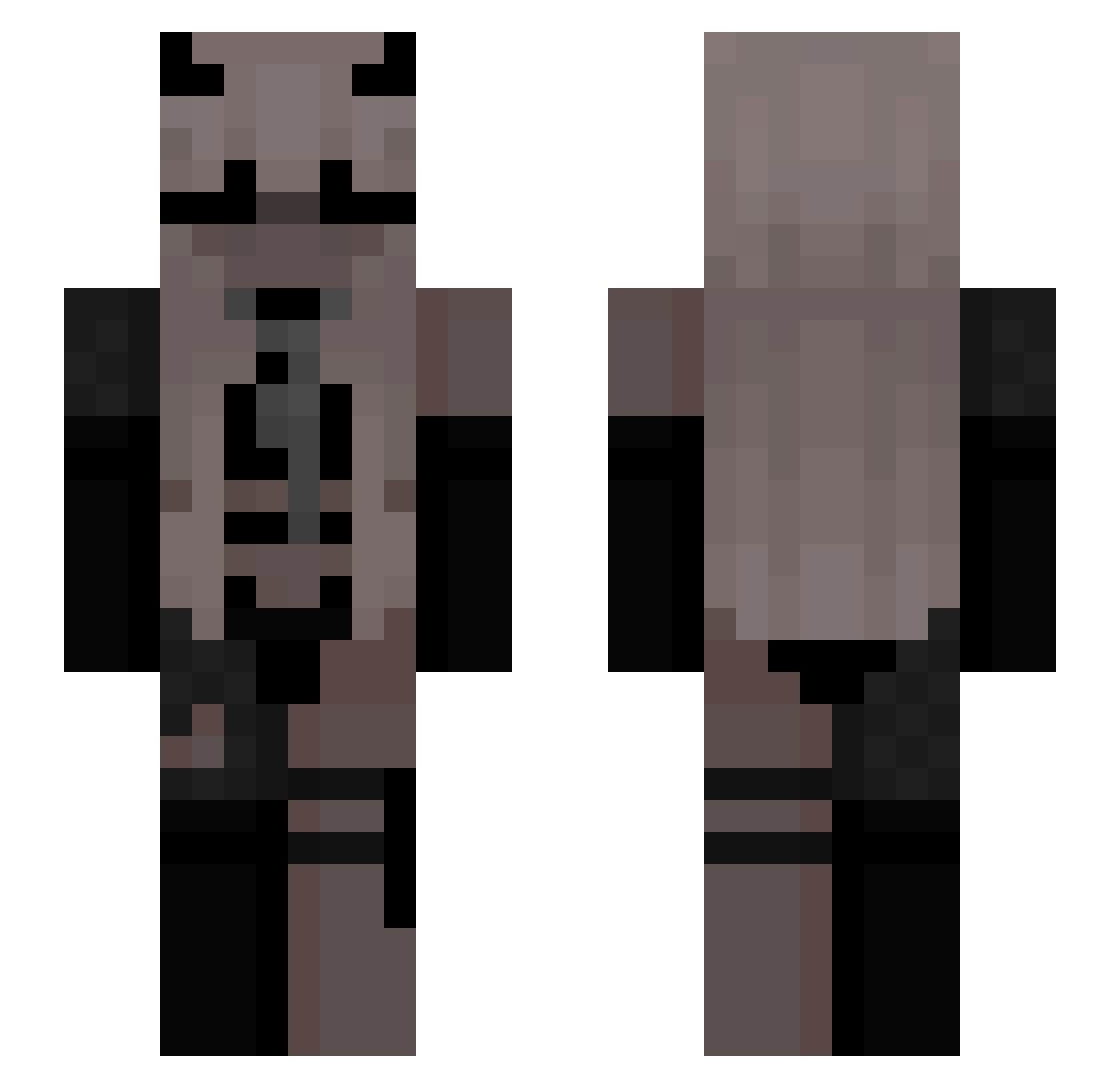 zDepresssed Minecraft skin, front and back view