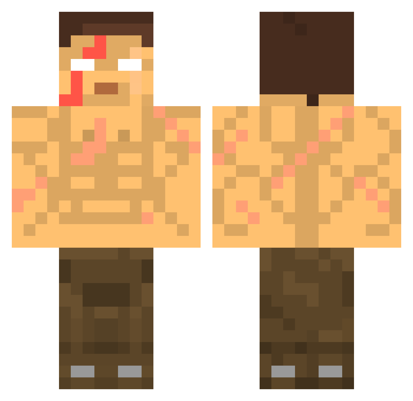Shram Minecraft skin, front and back view