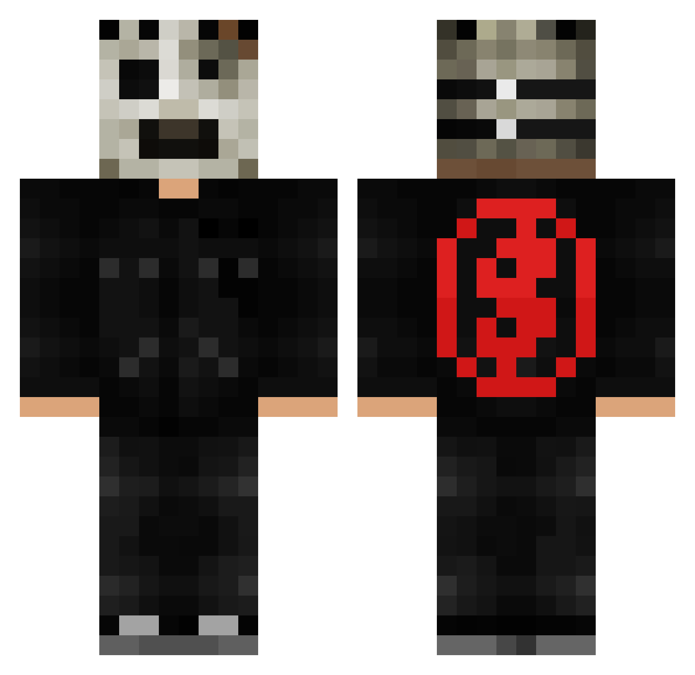 saggyborger Minecraft skin, front and back view