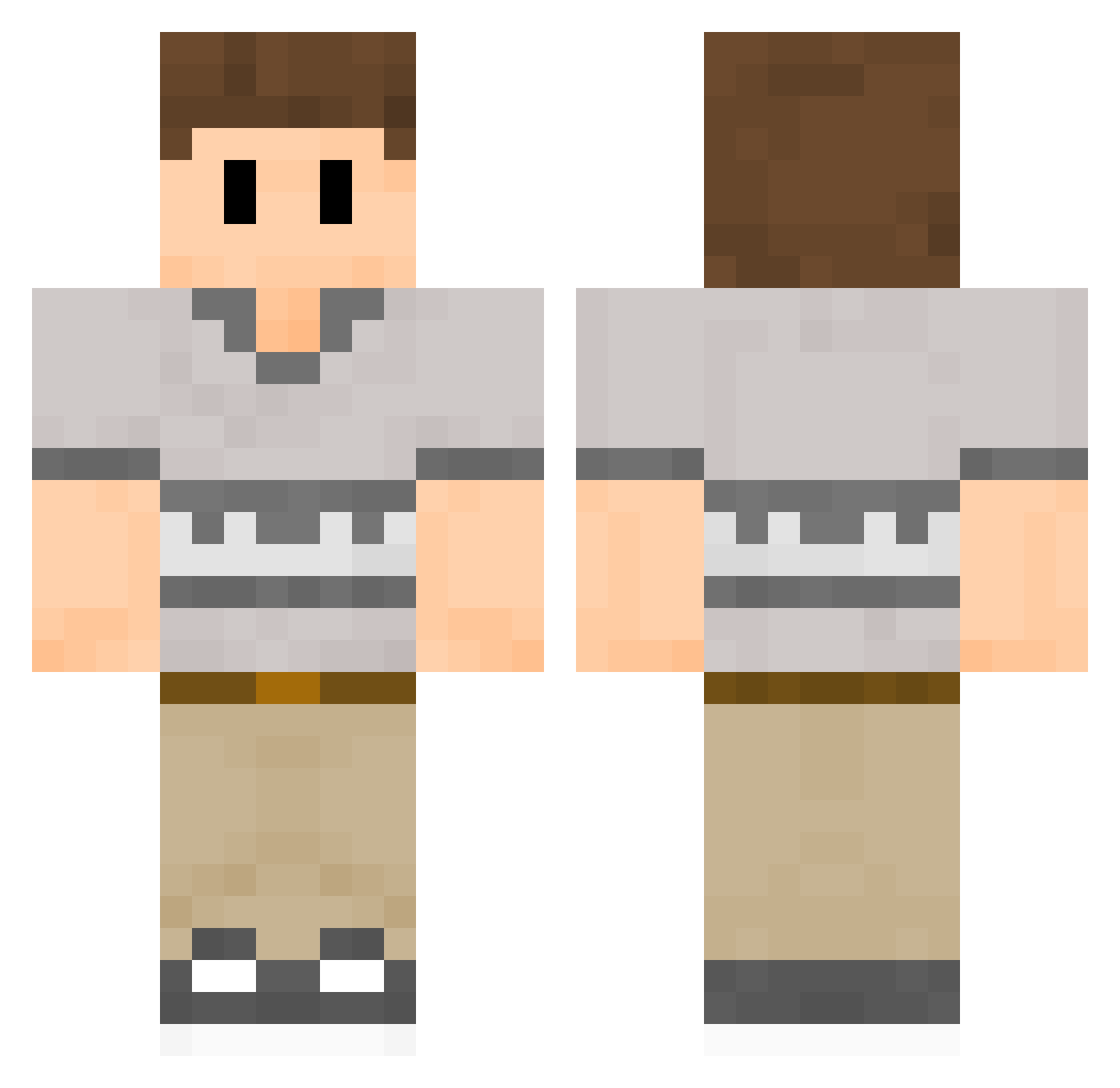 SouperDE Minecraft skin, front and back view
