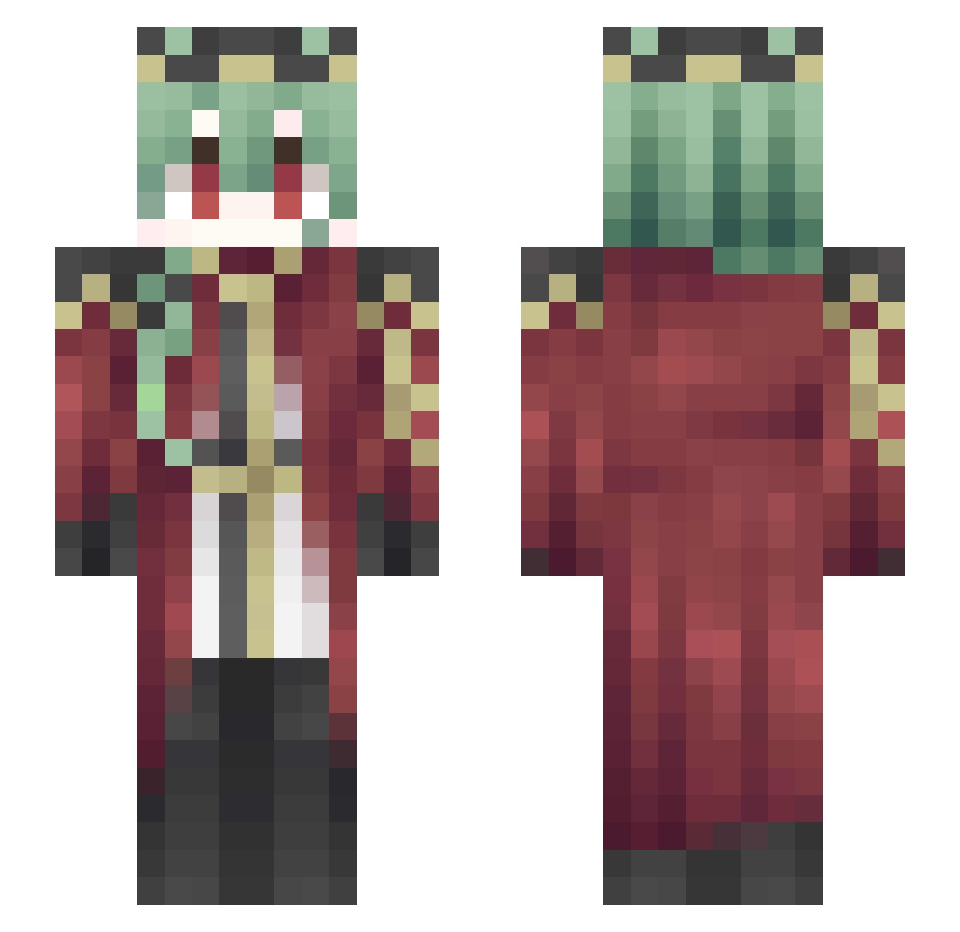 ZeldasBaby Minecraft skin, front and back view