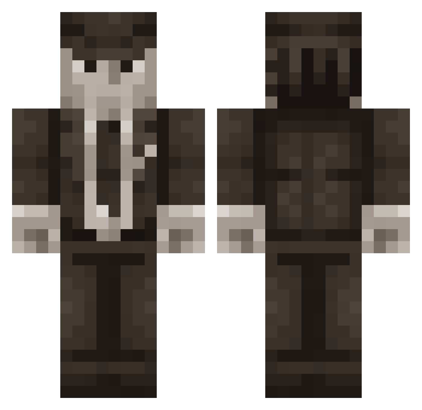 ManWaffle Minecraft skin, front and back view