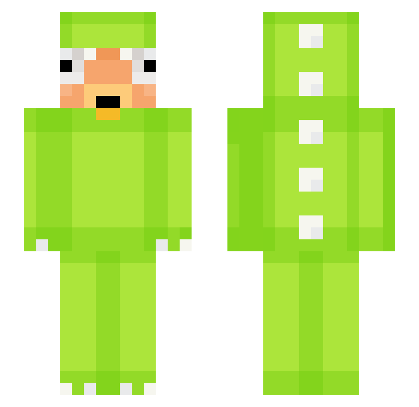 SimplerAquatic Minecraft skin, front and back view