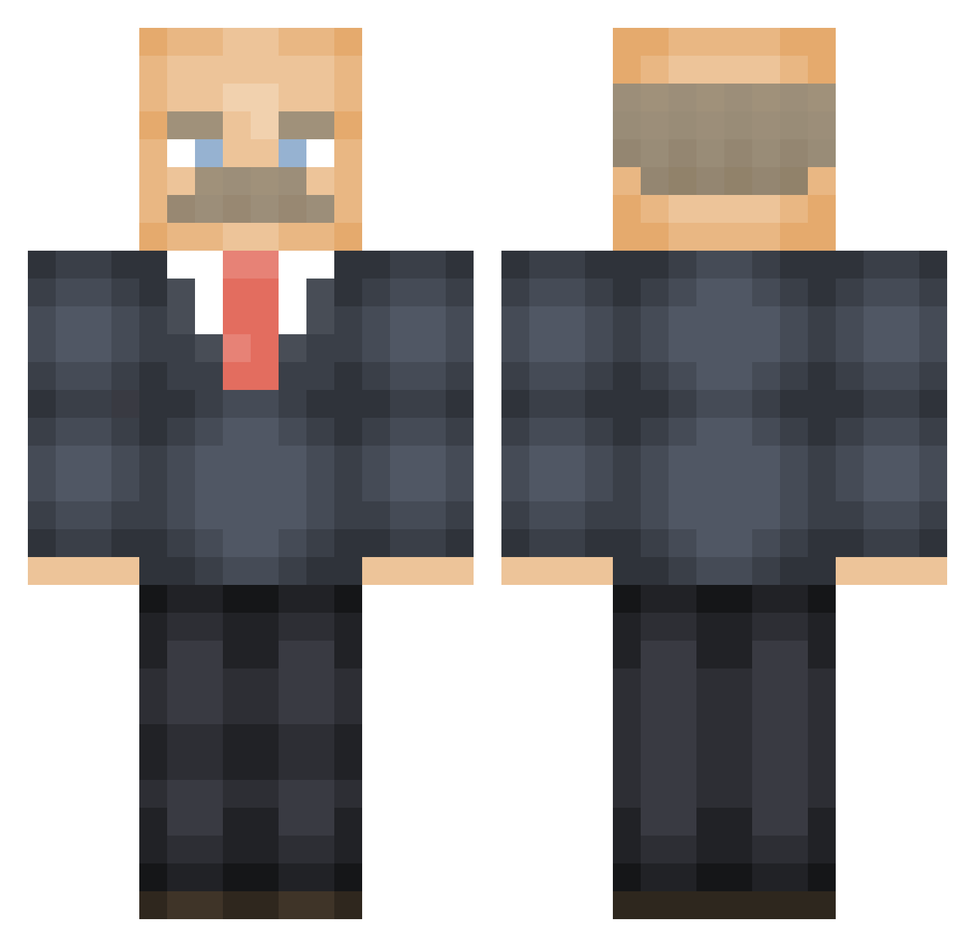 CravenMorHed Minecraft skin, front and back view