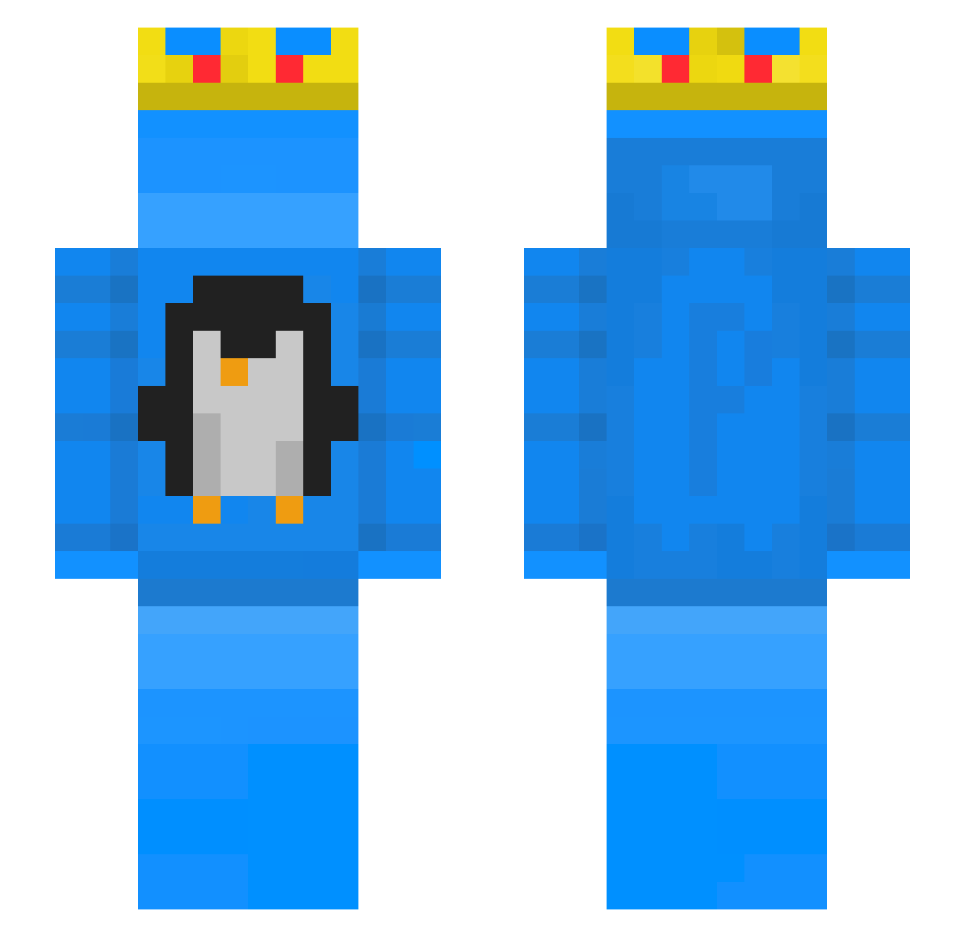 v0cy Minecraft skin, front and back view