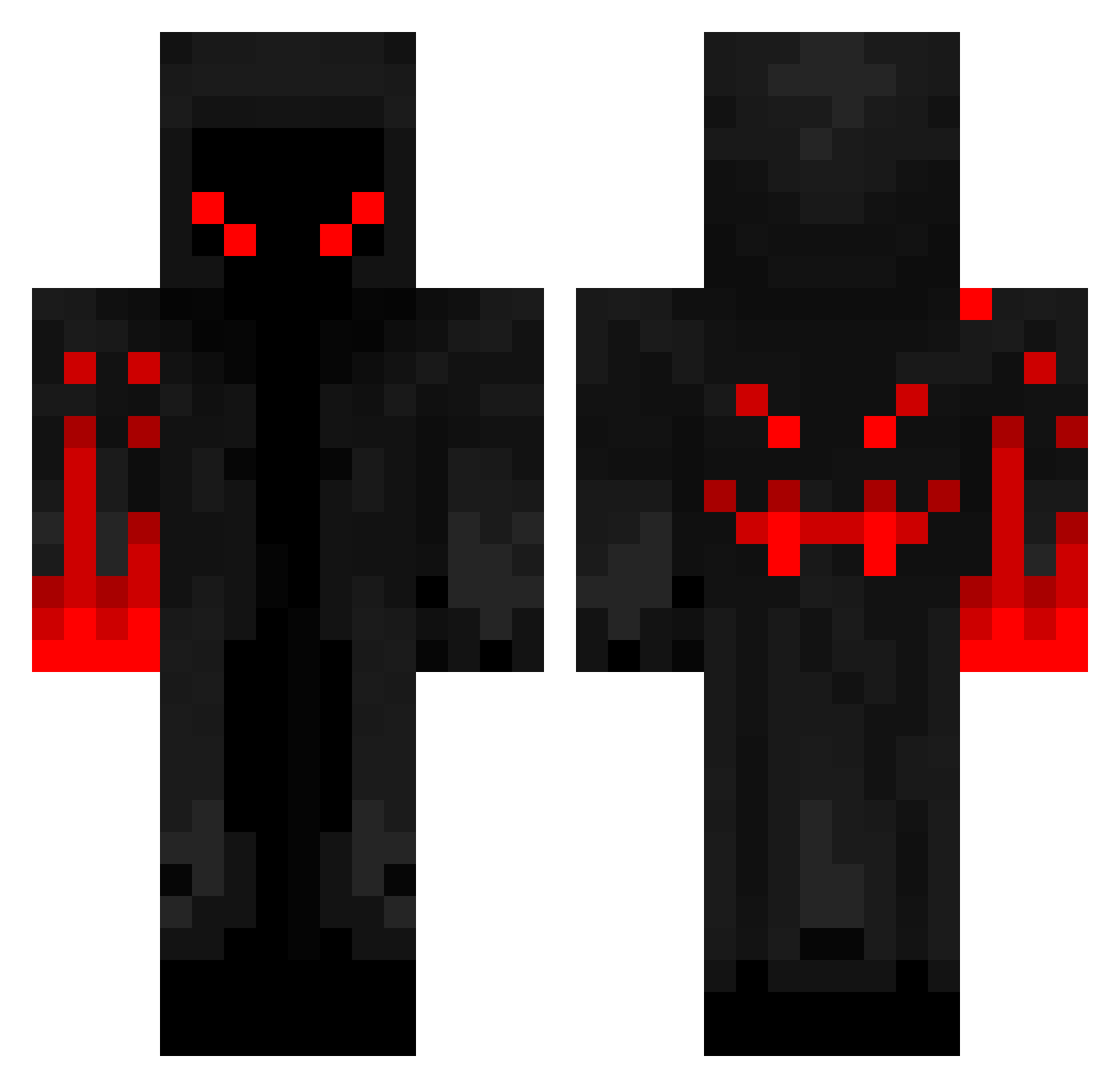 DeathStrider133 Minecraft skin, front and back view