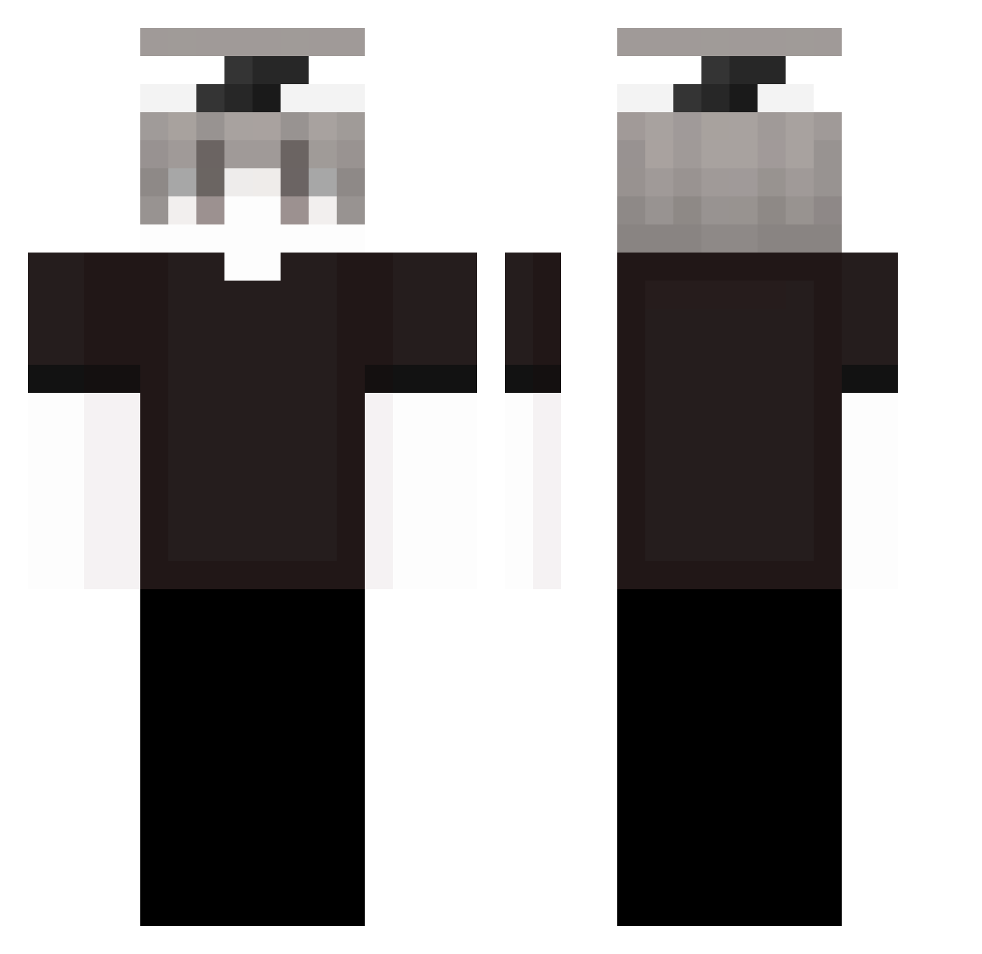 Arandomdude2323 Minecraft skin, front and back view