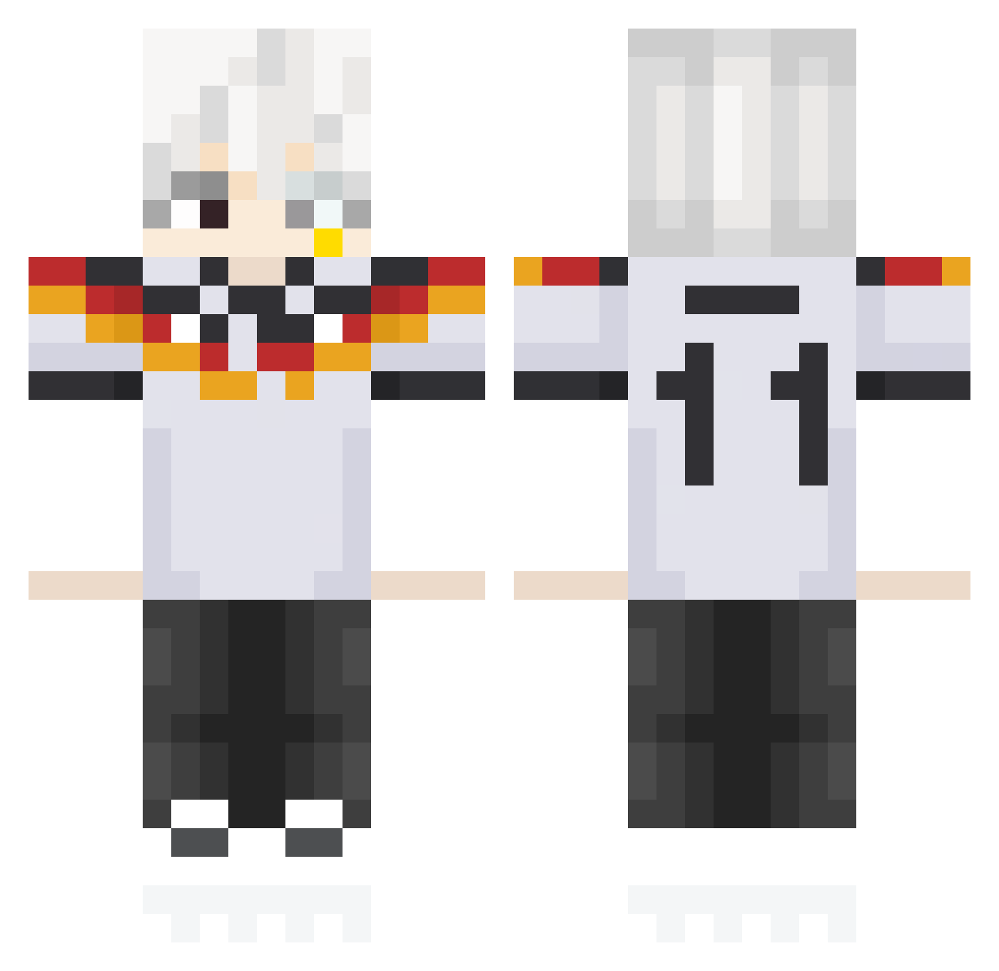 Seelenwqnderer Minecraft skin, front and back view
