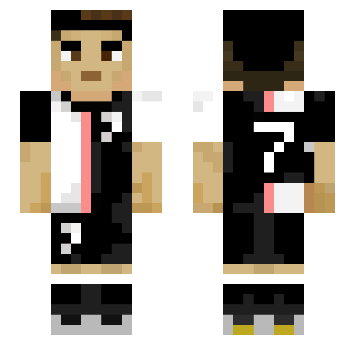 Libbard Minecraft skin, front and back view