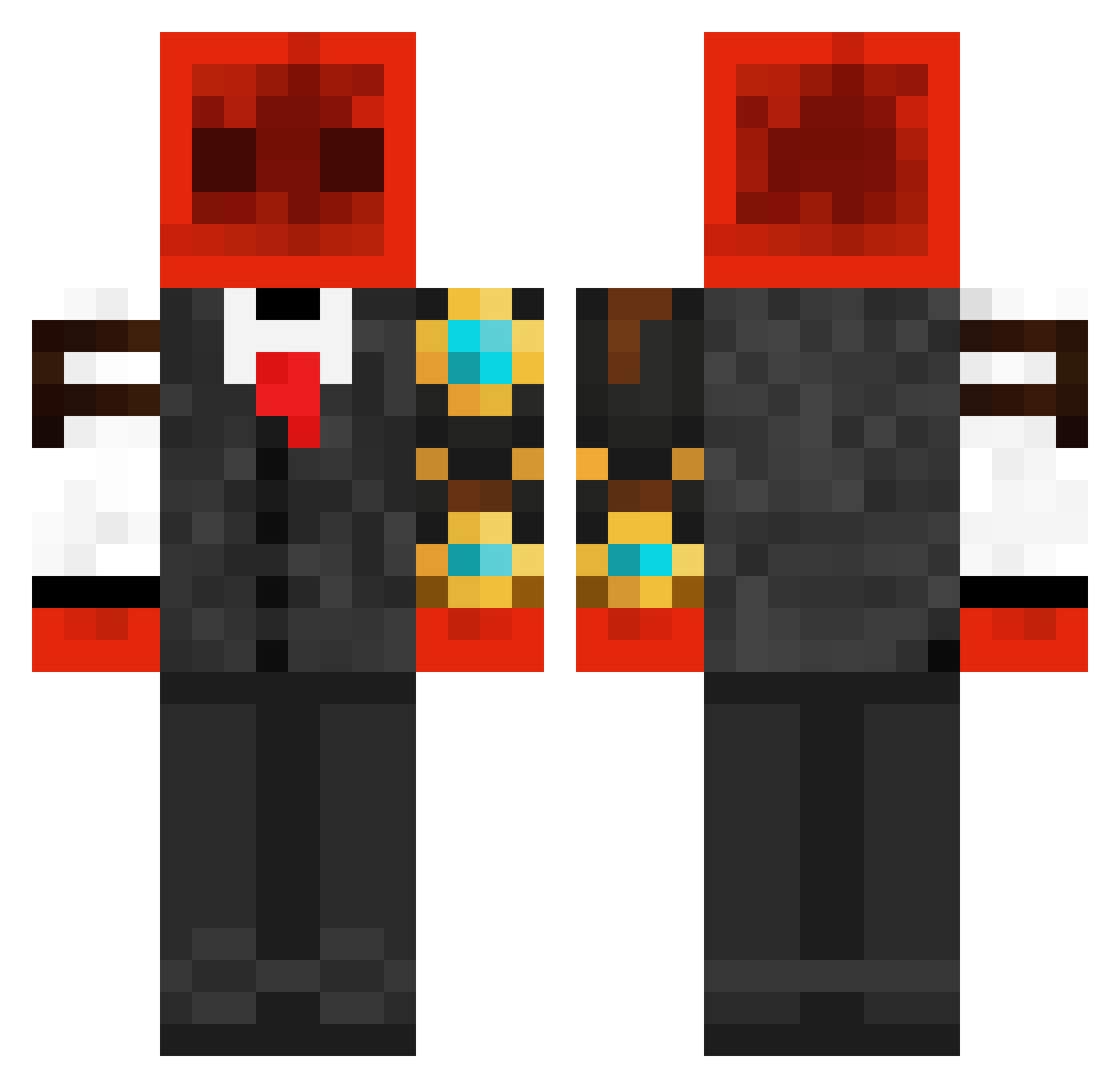 AngryGato Minecraft skin, front and back view