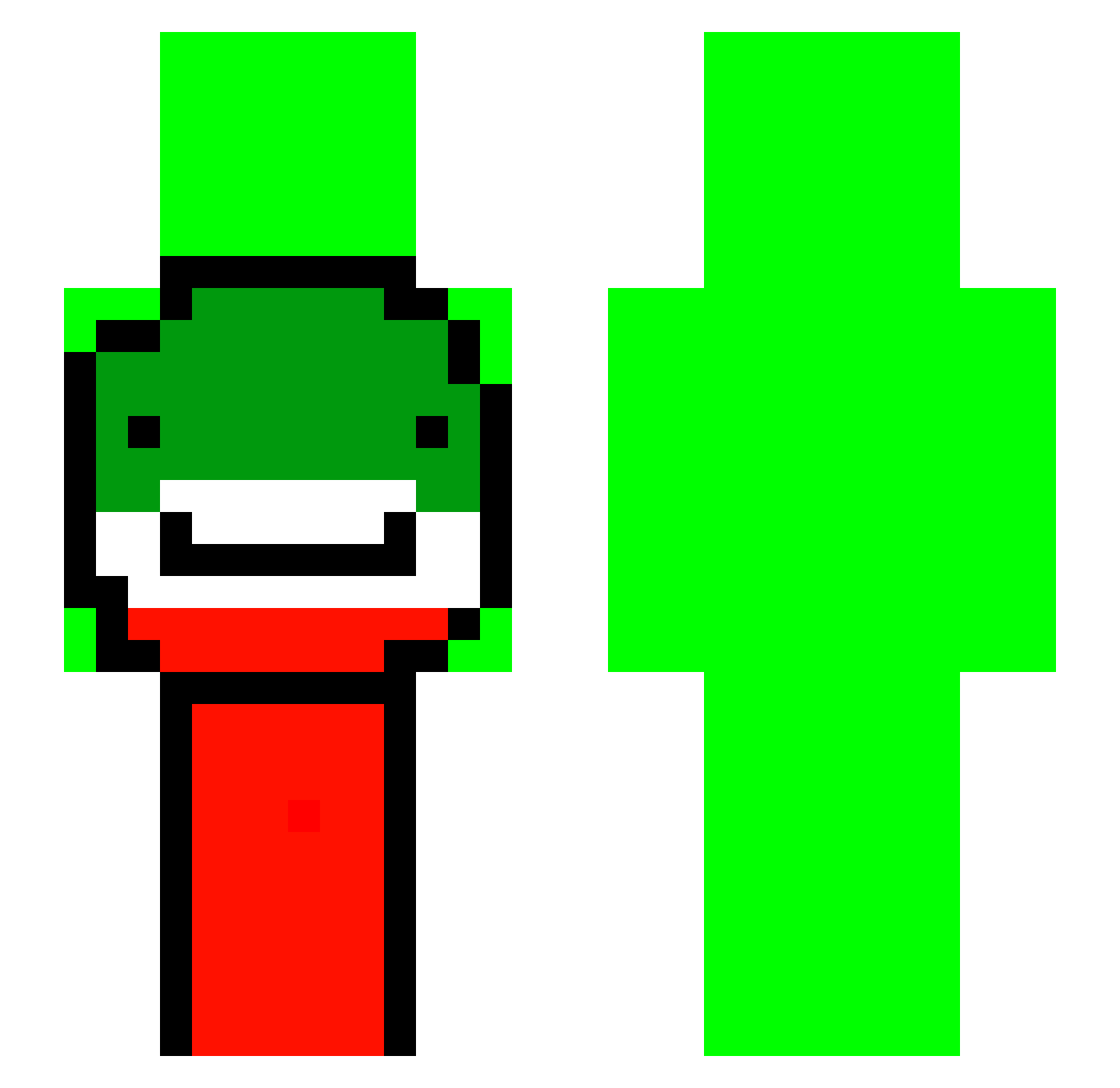 chmeki Minecraft skin, front and back view