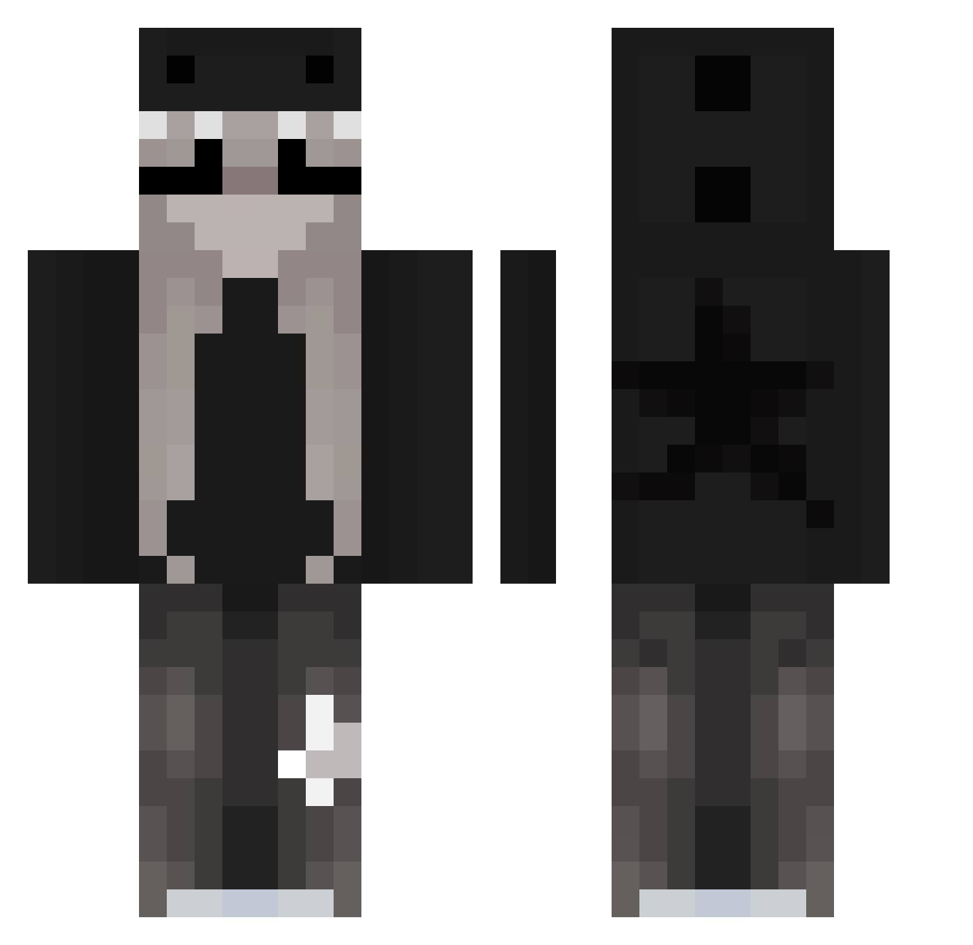 istealluca Minecraft skin, front and back view