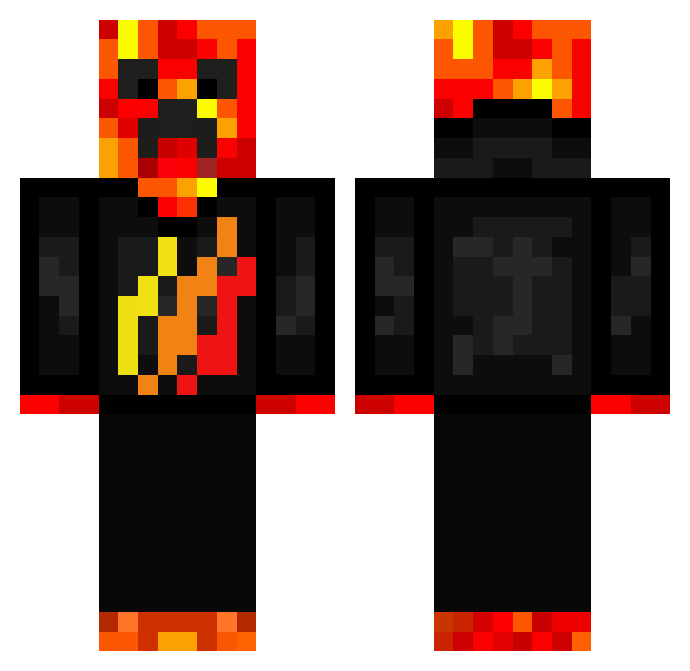 Flutters Minecraft skin, front and back view