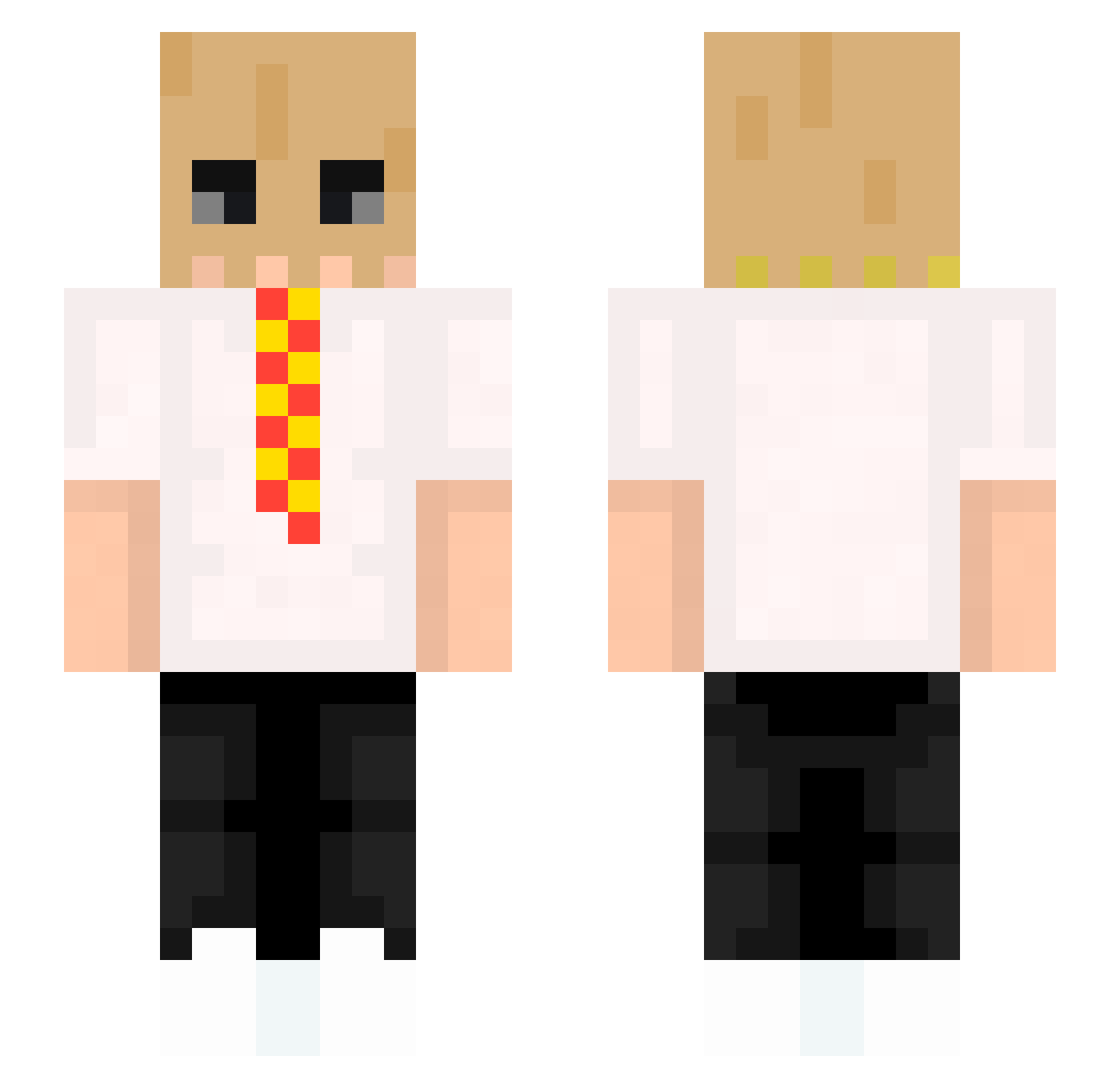 Guijarrito Minecraft skin, front and back view