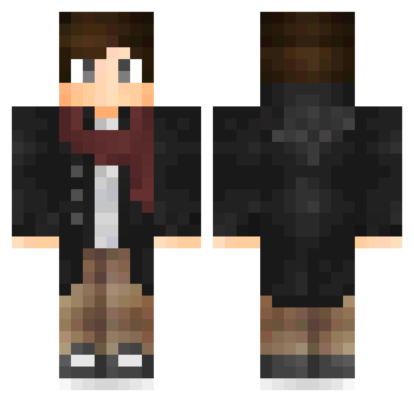 Teiss Minecraft skin, front and back view